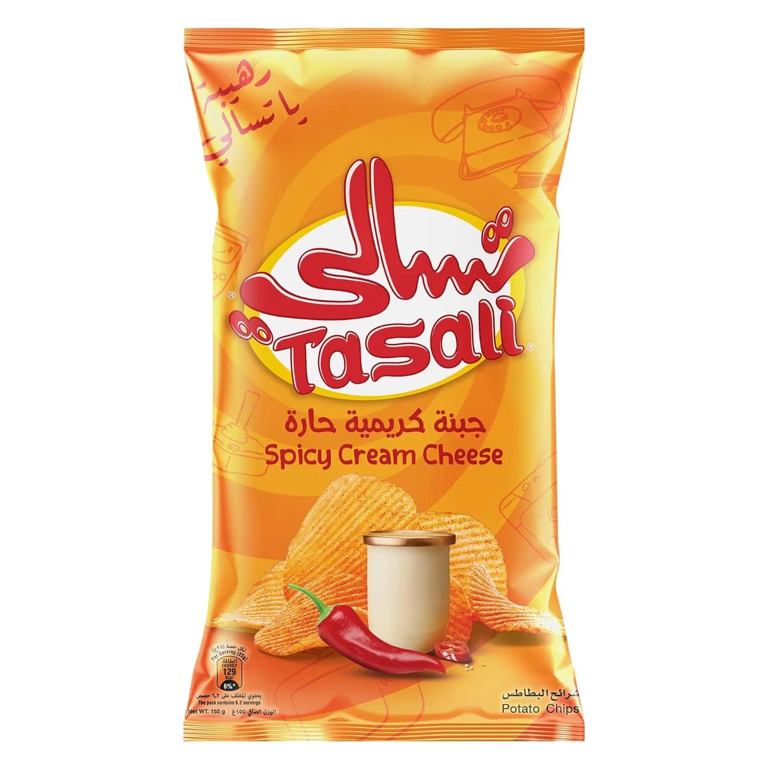 Tasali Spicy Cream Cheese Potato Chips 155 g