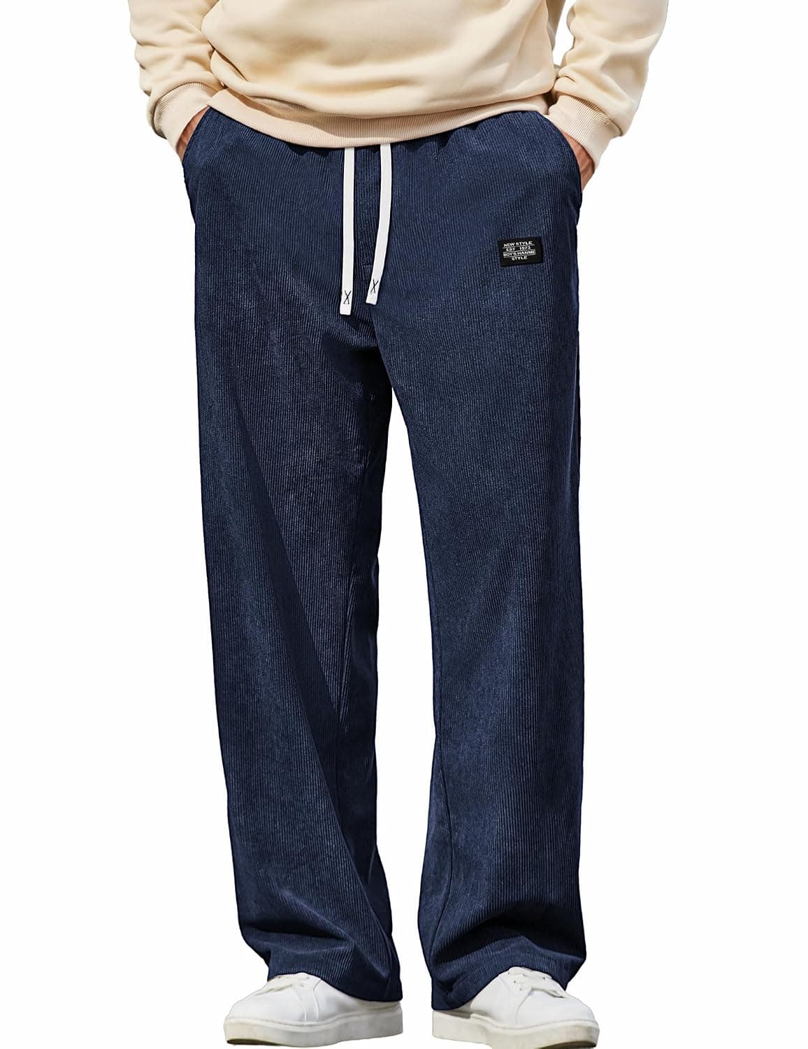 COOFANDY Mens Casual Corduroy Pants Baggy Sweatpants Loose Fit Wide Leg