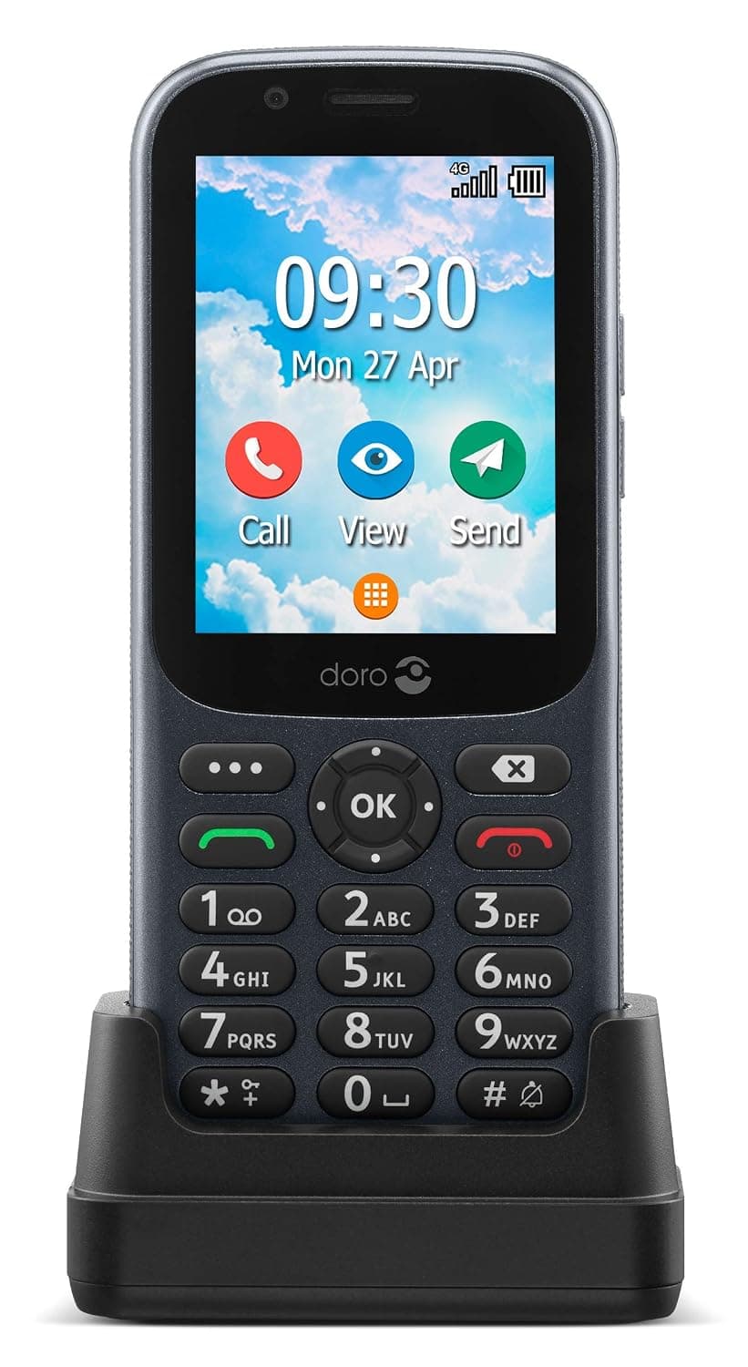 DORO 730X Dual-SIM 1.3GB Storage (GSM Only | No CDMA) Factory Unlocked 4G/LTE Cell Phone (Graphite) - International Version
