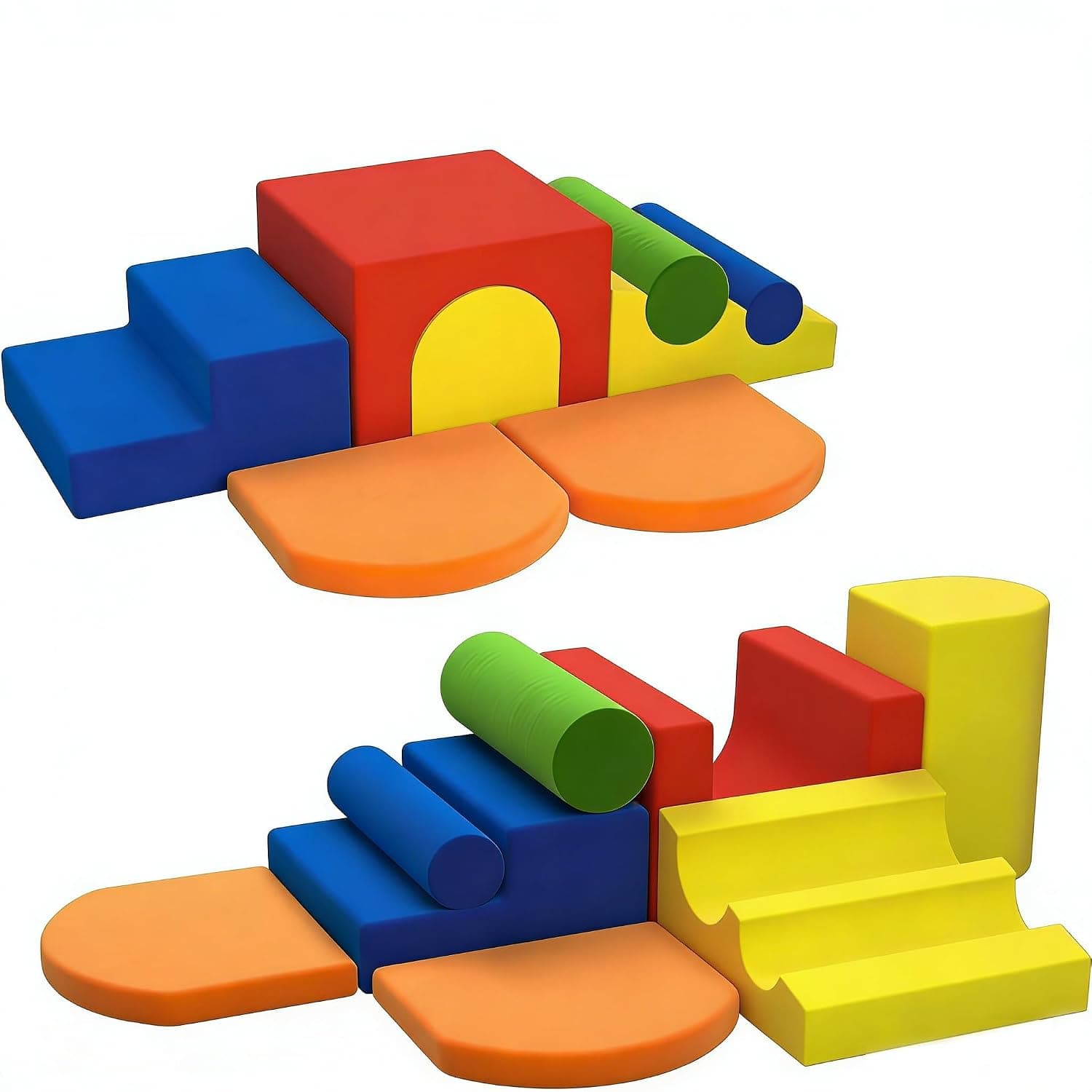 8-Piece Colourful Soft Play Set, Foam Climbing Blocks for Toddlers, Climbing Toys for 1 Year Old, Inside Crawling & Sliding Foam Baby Climbing Blocks