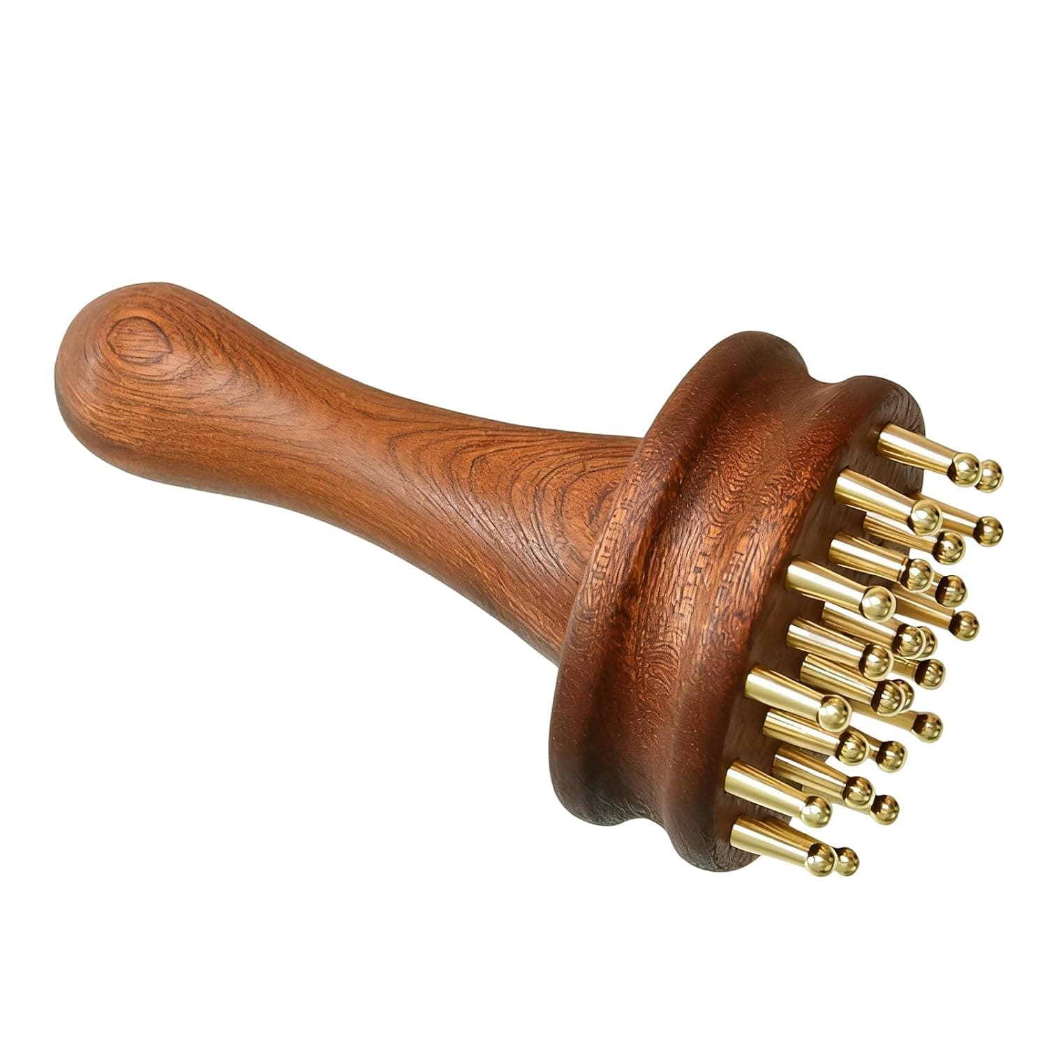 Massage Brush for Belly Long Handle Brass Teeth Soothing | Scalp Massager Body Massage Tools for Men Women Head Shoulder Belly Leg Body Muscle Relaxation Home Office Spa