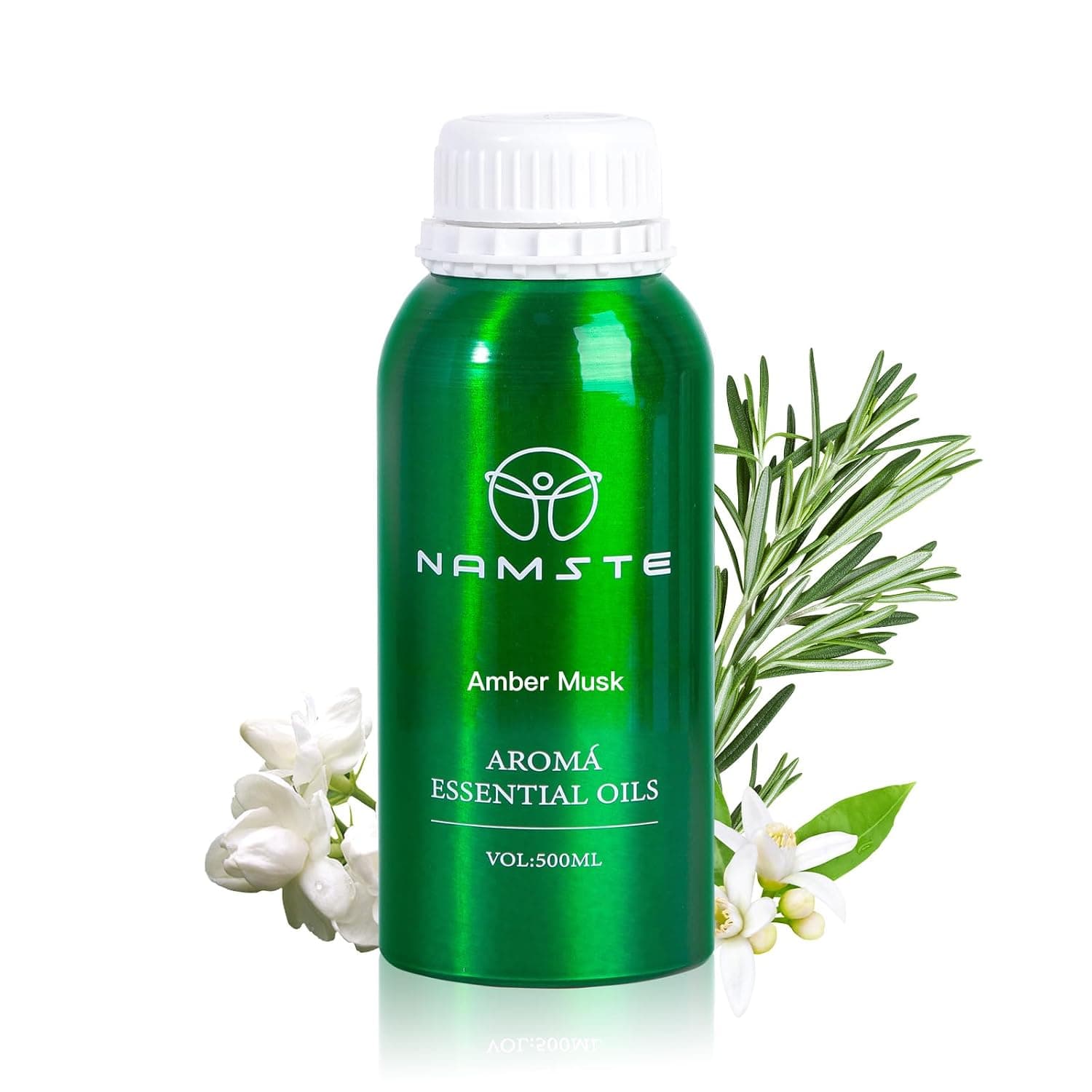 NAMSTE Aroma Essential Oil, 500ml Amber Musk Collection Scents Diffuser Oil, 100% Pure Natural Essential Oils, Blend of jasmine, vanilla, musk for Home Aroma Device