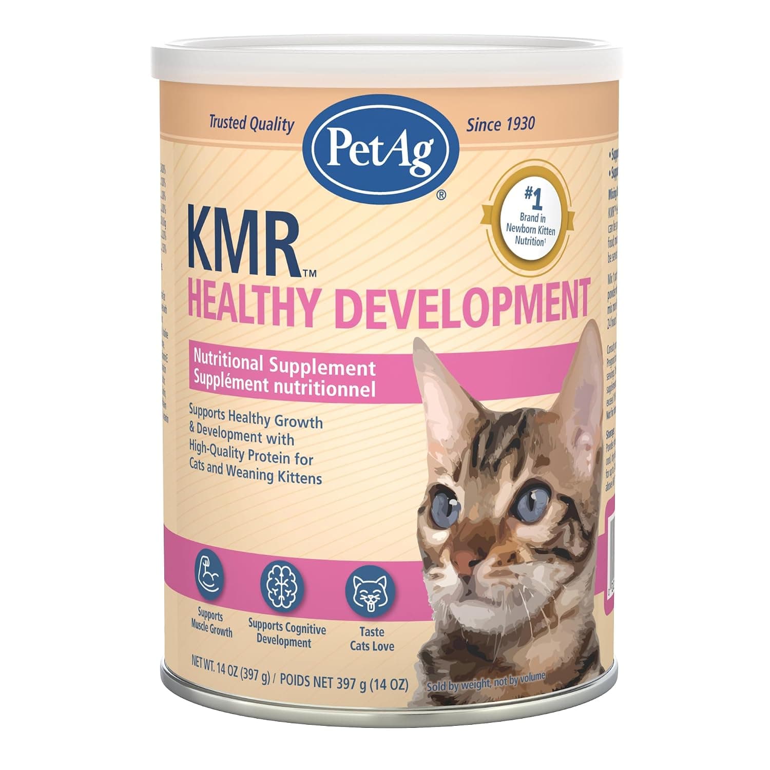 Pet-Ag KMR 2nd Step Kitten Weaning Food - 14 oz - Powdered Kitten Weaning Formula with DHA, Natural Milk Protein, Vitamins & Minerals for Kittens 4-8 Weeks Old - Easy to Digest
