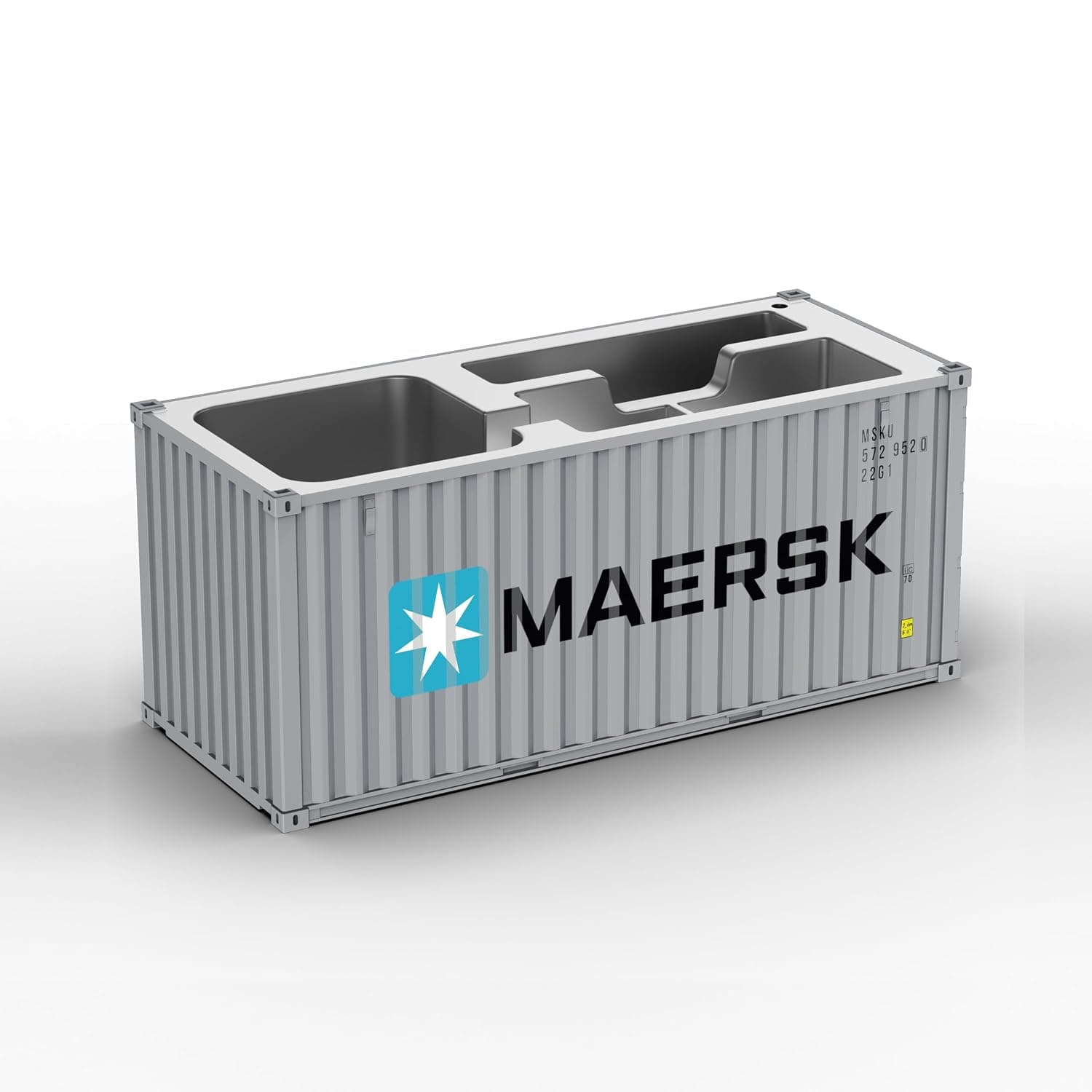Desk Organizer, Pen Pencil Holder, Business Name Cards Holder, Shipping Container Model Storage Box, Secret Storage Box with Multiple Compartments Office Supplies Multi-function (MAERSK)