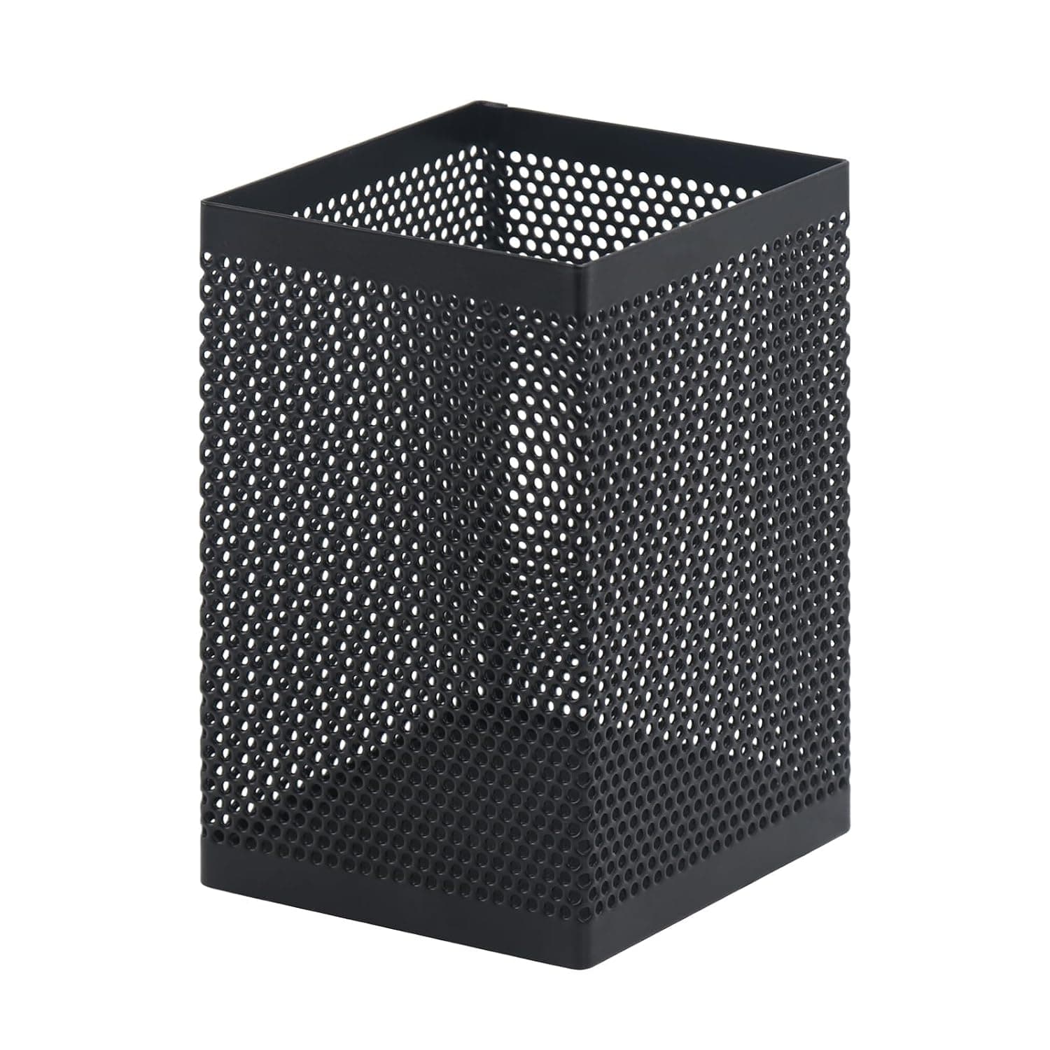 Mesh Pen Holder for Desk Organization, Wire Pencil Holder with Foam Pad, Non-Slip Bottom, Black Metal Pen Cup for Office Supplies Organizer, Home, School, Study