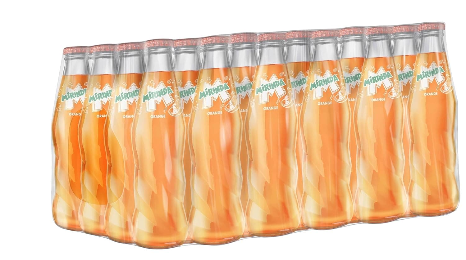 Mirinda Orange Flavor Soft Drink, Glass Bottle, 24 x 245 ml