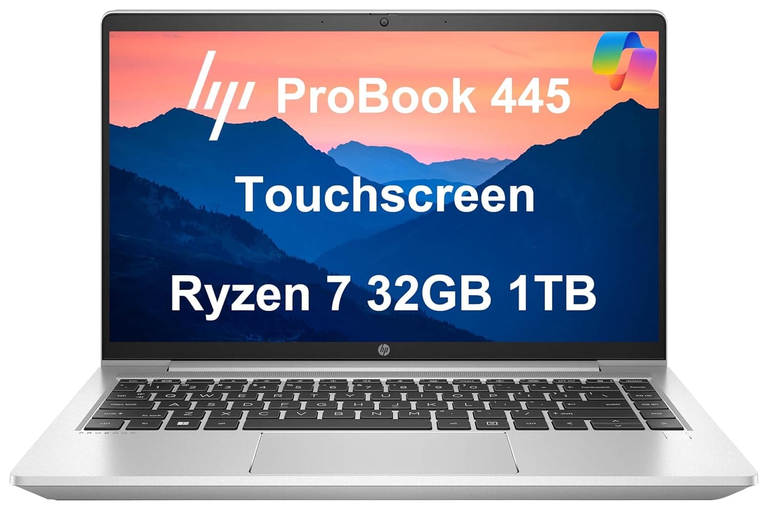 HP Latest ProBook 445 G9 Business Laptop (14" FHD Touchscreen, 32GB RAM, 1TB SSD, AMD Ryzen 7 5825U (> Intel i7-1165G7)) FP, IR Webcam, Ethernet, Wolf Pro Security, Win 11 Pro w/Copilot, Silver