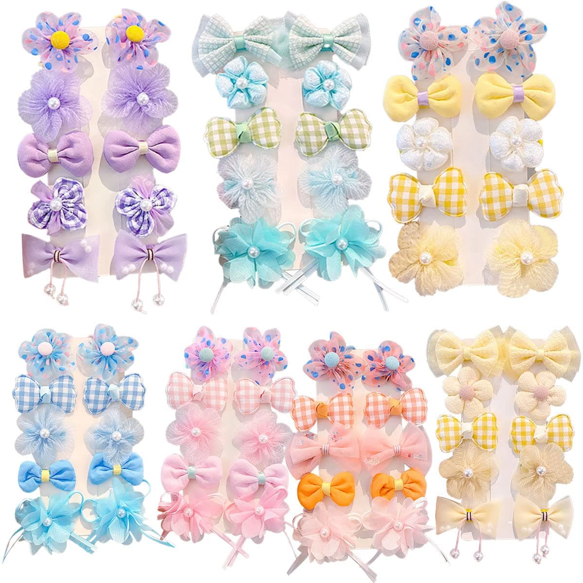Cute Baby Hair Ties,40pcs Rainbow Snap Hair Clips,Barrettes for Girls,Fully Lined Non Slip Flower Hair Clips Hair Accessories for Infants Toddlers Teen Kids(Random Color,4 Sets)