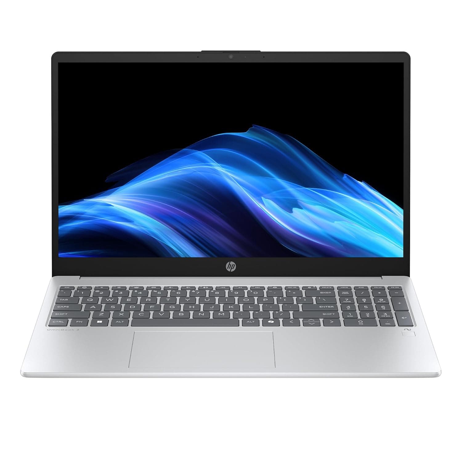 HP OmniBook 3 Laptop Next Gen AI 15-fn0003nx, 15.6" FHD, AMD Ryzen AI 5 340, AMD Radeon 840M Graphics, 16GB RAM, 512GB SSD, Windows 11 Home, Glacier silver - C22JNEA