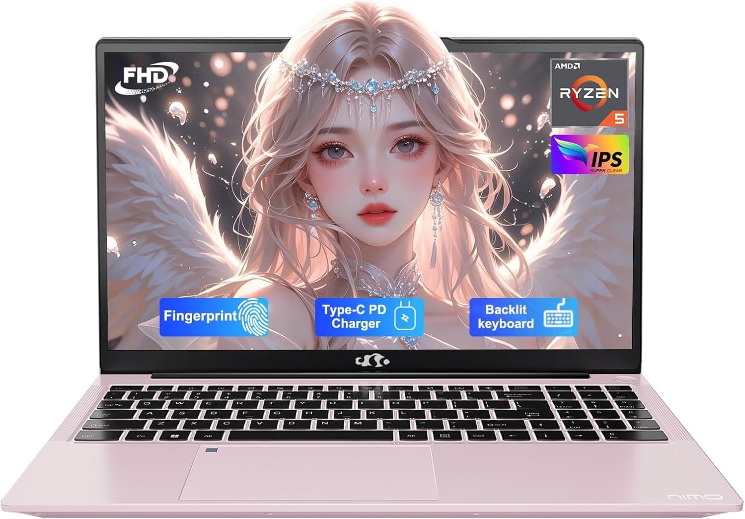 NIMO 15.6" IPS FHD-Gaming-Laptop, 8 Cores Ryzen 7 6800H 32GB DDR5 RAM 1TB SSD (Beat i7-12700H, Up to 4.7GHz) Radeon 680M GPU-Computer with 100W Type-C Backlit Keyboard, Fingerprint