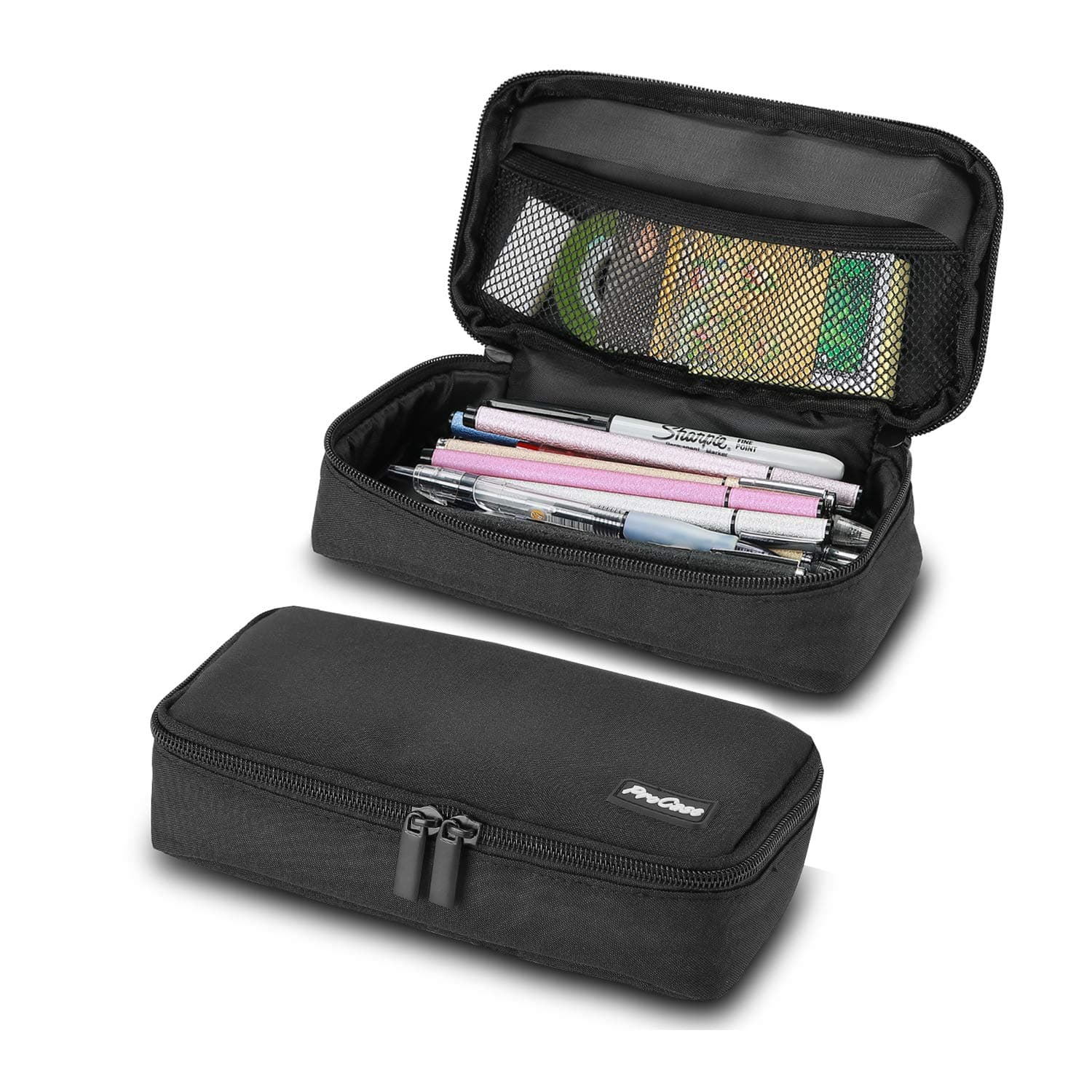 ProCase Pencil Bag Pen Case, Large Capacity Students Stationery Pouch Pencil Holder Desk Organizer with Double Zipper, Portable Pencil Pouch for School Office Supplies