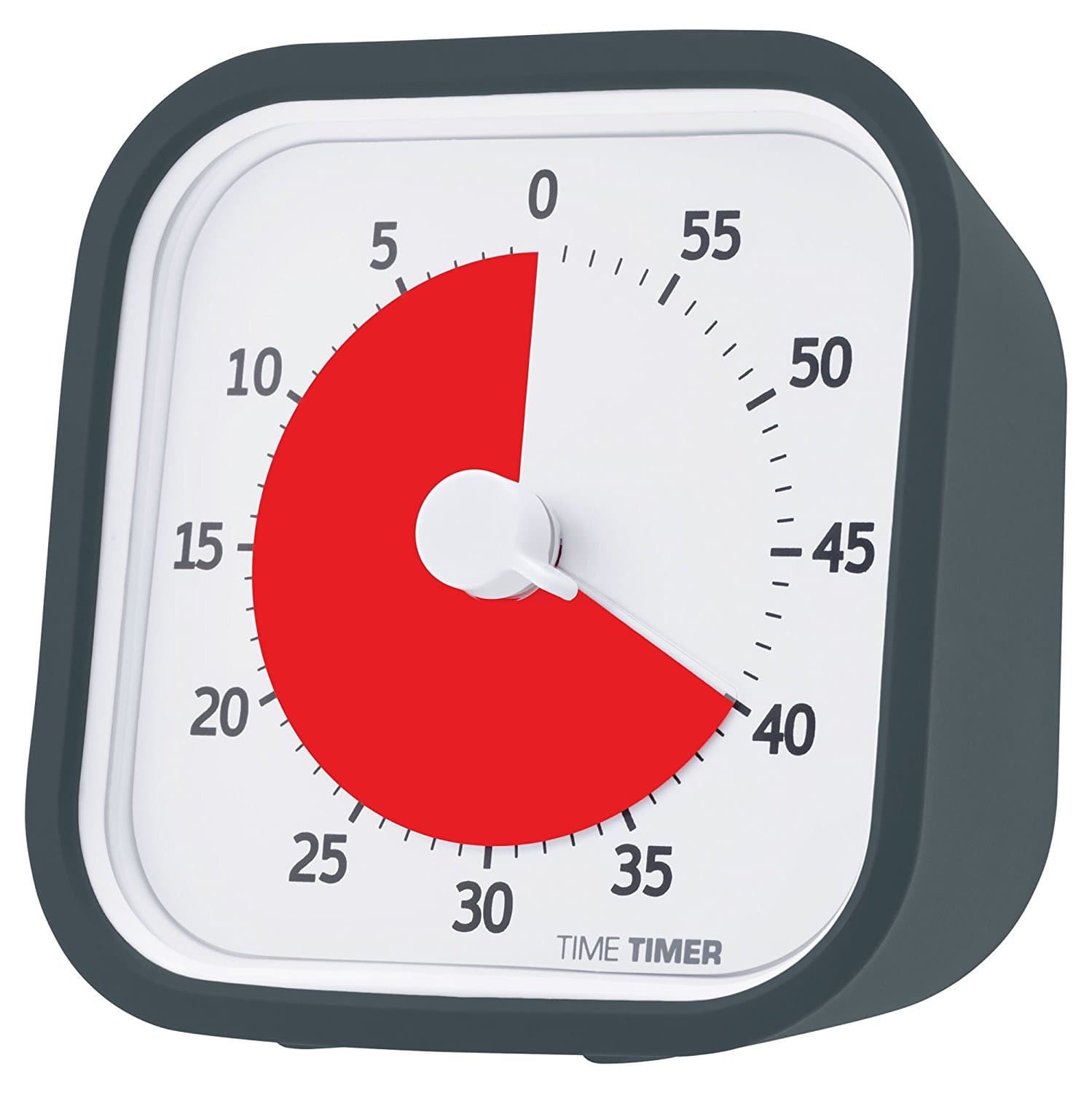 TIME TIMER MOD (Charcoal), A Visual Countdown 60 Minute Timer for Classrooms, Meetings, Kids and Adults Office and Homeschooling Tool with Silent Operation and Interchangeable Silicone Cover