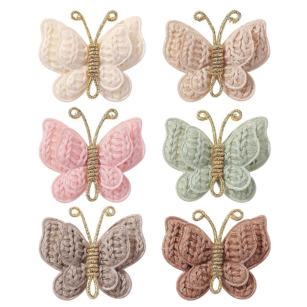 Tazweeq 6Pcs Baby Girl Hair Bow Clips Barrettes, Butterfly Clips Hair Accessories for Infants Toddlers Baby Kids Fine Hair