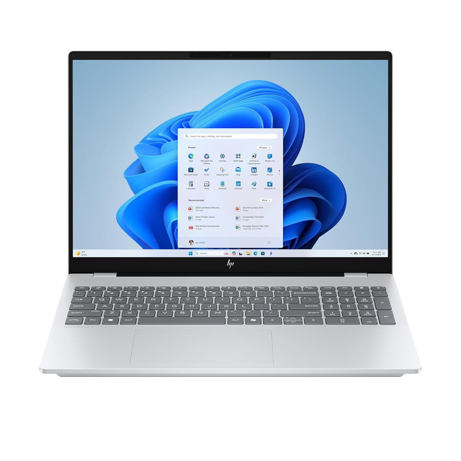 HP OmniBook 7 Laptop AI 16-ay0001nx, 16" 2.5K, Intel Core Ultra 7-255H, Intel Arc Graphics, 32GB RAM, 1TB SSD, Windows 11 Home, Glacier silver - C22KCEA