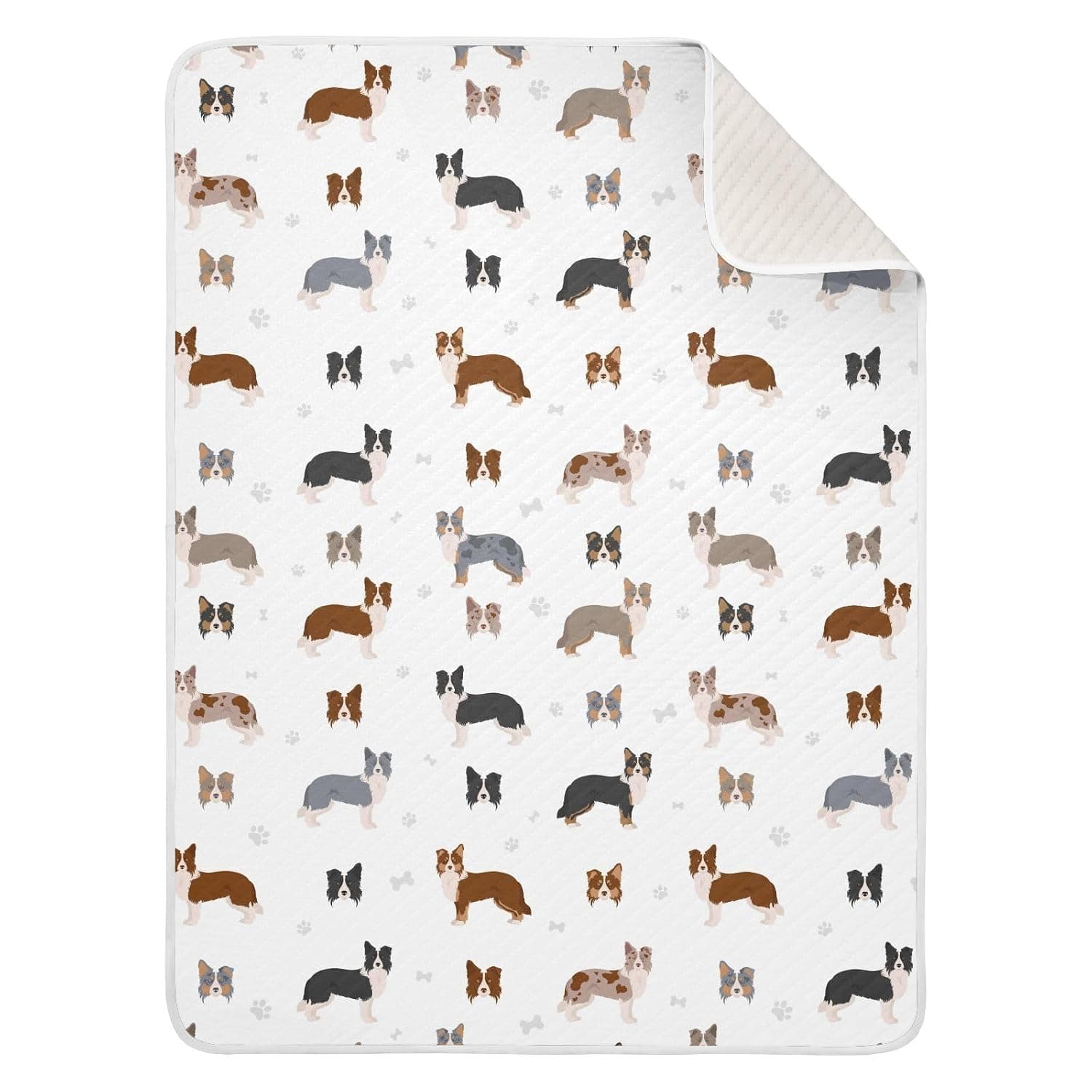 Dog Border Collie Baby Swaddle Blanket for Boys and Girls, Cute Animal Muslin Baby Receiving Swaddle Blanket, Soft Cotton Nursery Swaddling Blankets for Newborn Toddler Infant