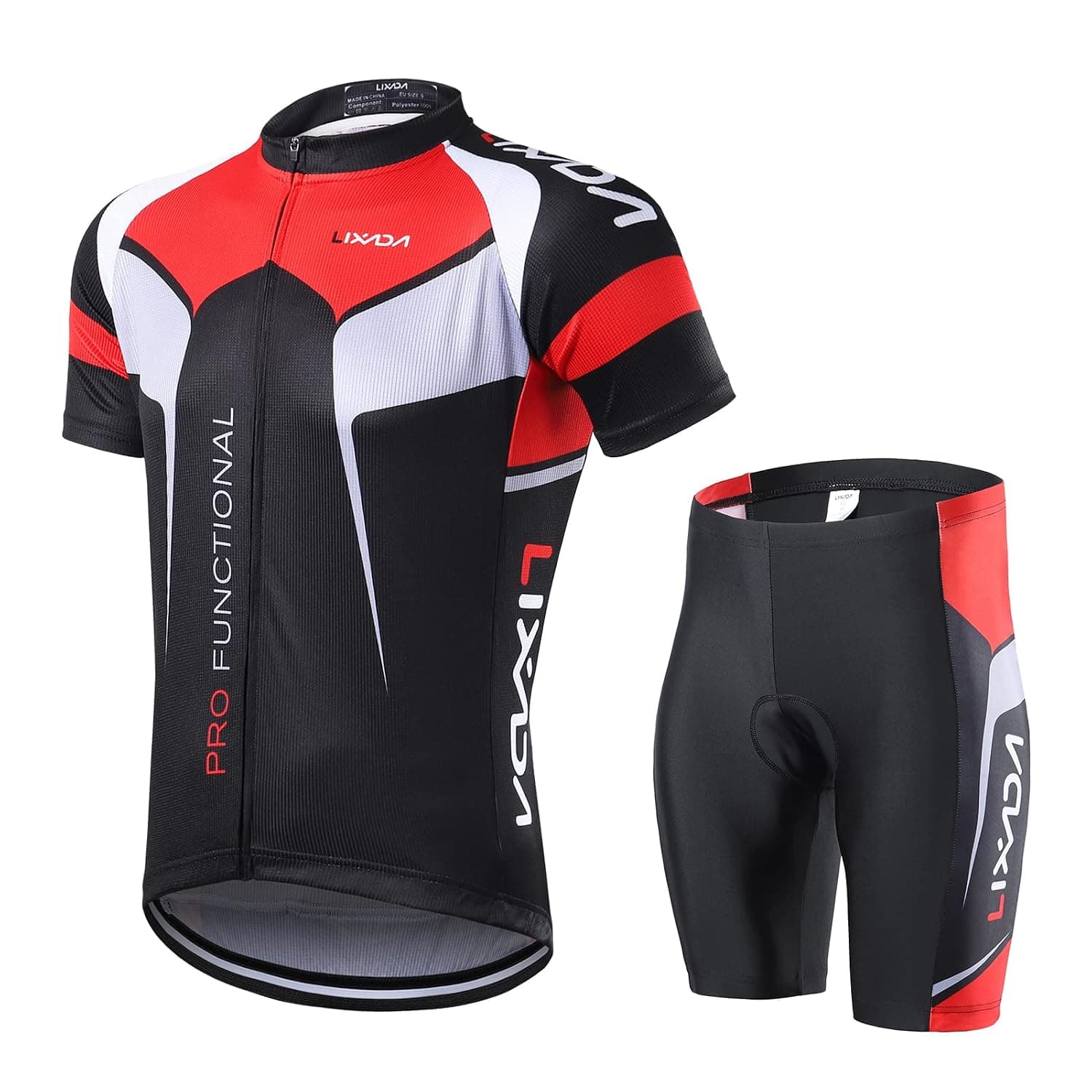 Morelian Men Breathable Quick Dry Comfortable Short Sleeve Jersey + Padded Shorts Cycling Clothing Set Riding Sportswear