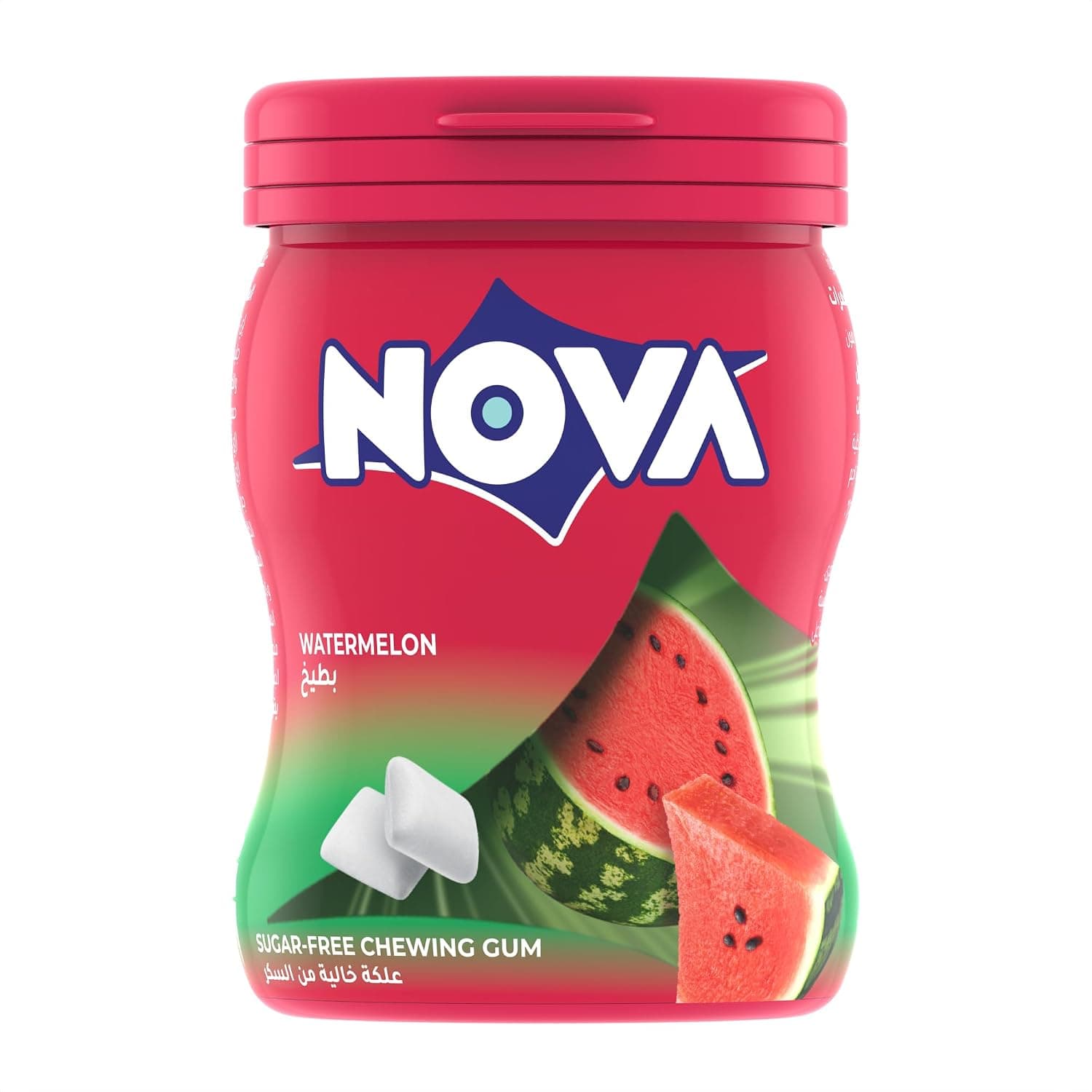 Nova Jar 50 Pcs Watermelon Sugar-Free Chewing Gum, 70 G