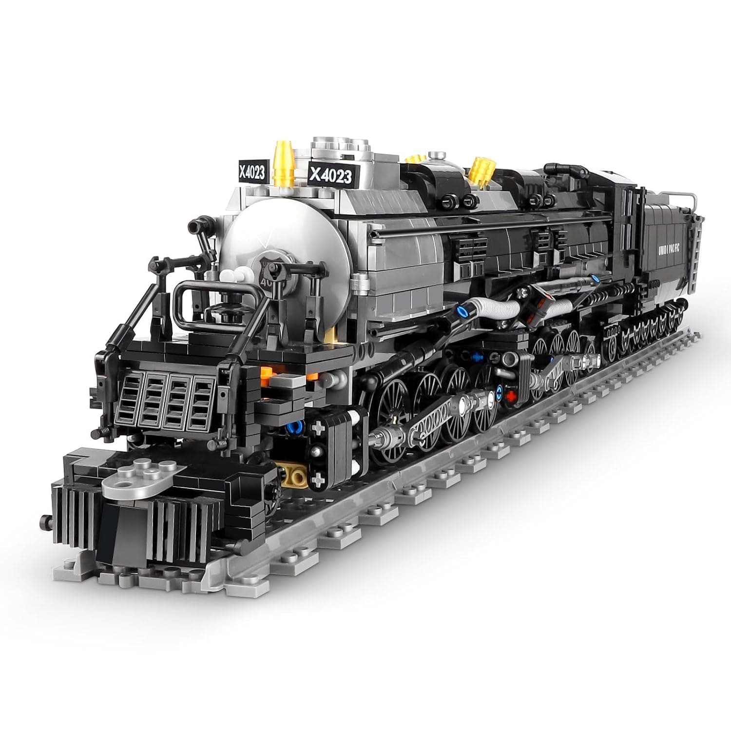 Large Steam Model Train Building Blocks, Articulated Steam Locomotive Building Block Set - Compatible with Lego Train Set, The Ultimate Gift Set for Boys 8-14 and Adult Train Enthusiast