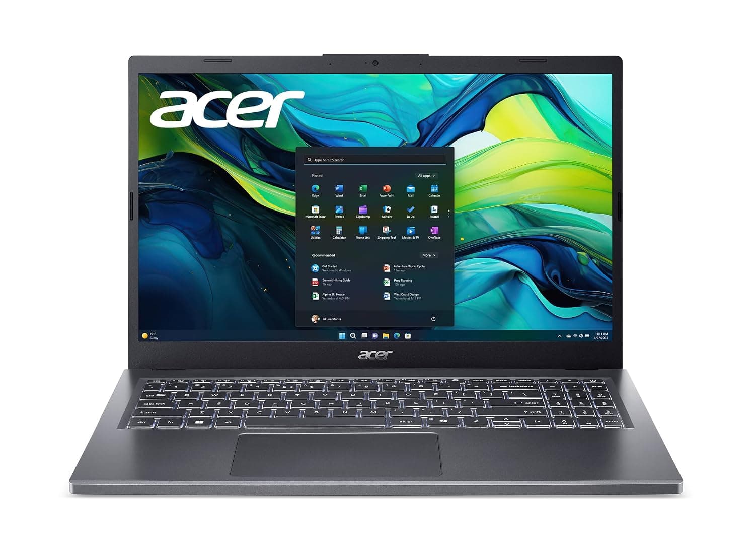 Acer Aspire 15 Laptop | 15.6" FHD Display | AMD Ryzen 5 8640HS Hexa-Core Processor | AMD Radeon Graphics | 8GB DDR5 | 512GB Gen 4 SSD | Wi-Fi 6E | AI PC | Copilot Key | Backlit Keyboard | A15-41M-R8Y2