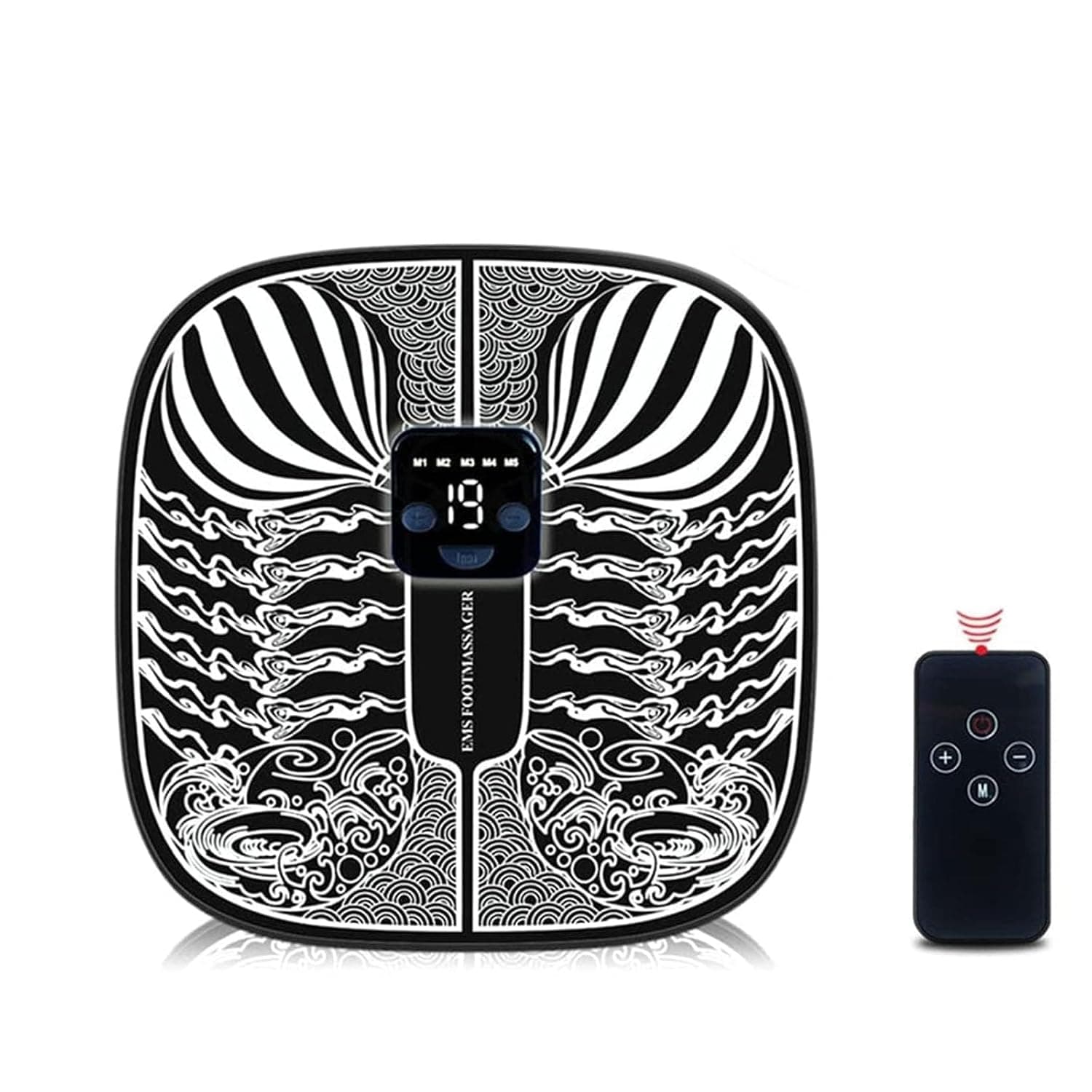 Bolivia's Foot Massager Pad, USB Rechargeable Portable Electric Massage Mat with Remote Control, Foldable Lightweight Soothing Foot Massager Pad, for Muscle Pain Relief Travel Home Office