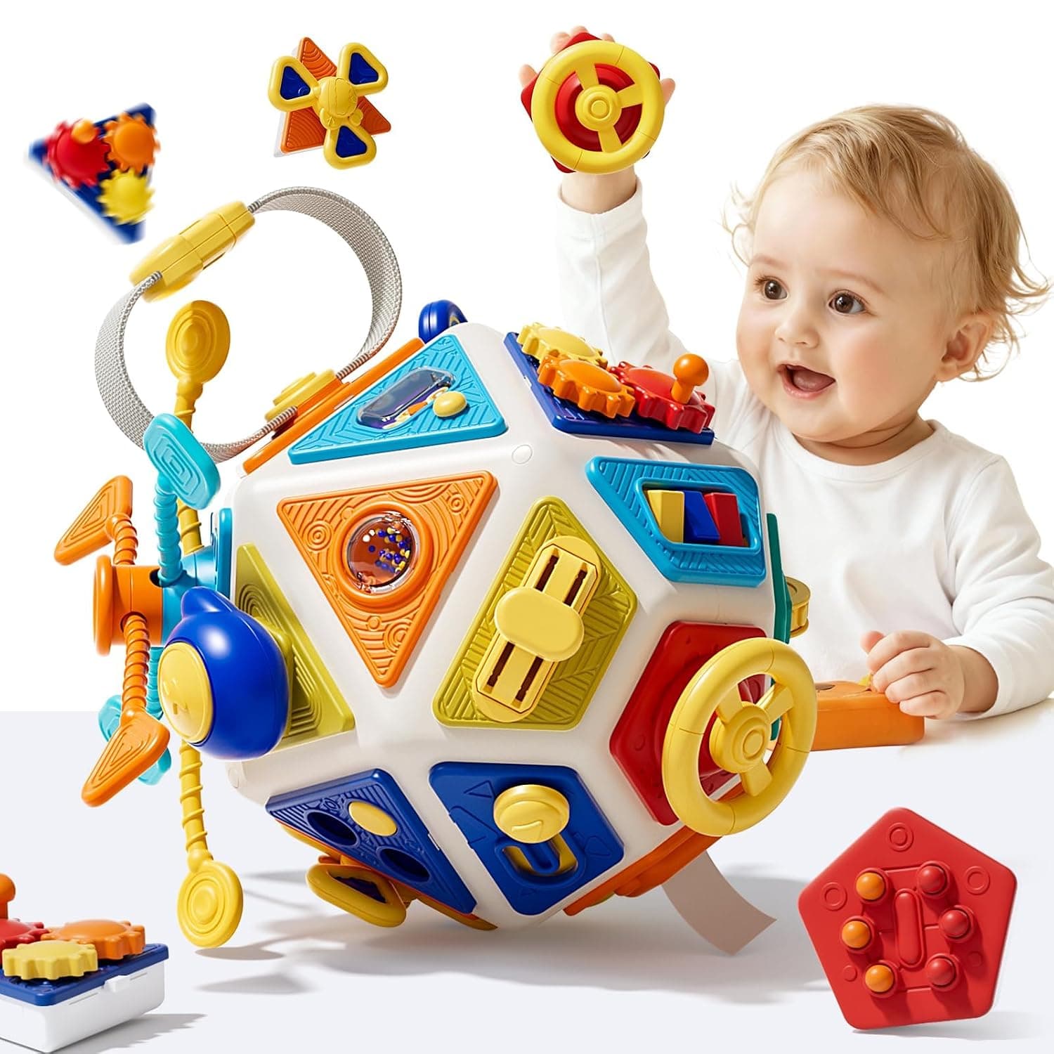 22‑in‑1Toddler Busy Board Activity Cube Toys, Montessori Sensory Toy & Travel Leaning for Toddlers, Early Education Active Toy and Fine Motor Skills Development Toy