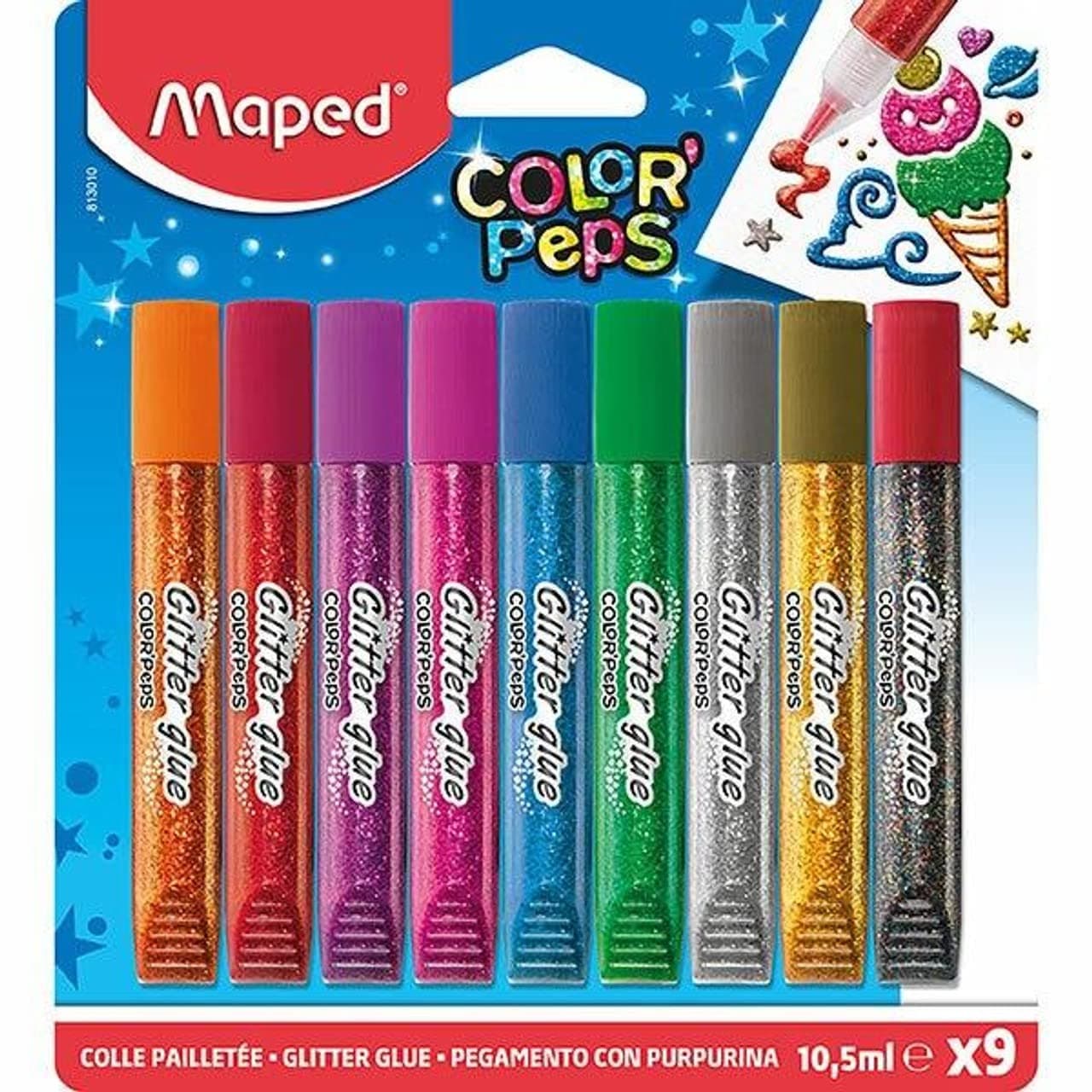 Maped Glitter Glue 9 Tubes