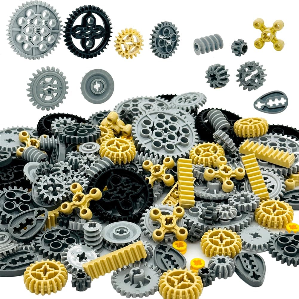 Miutrue Technical Parts Wheels Gears Building Blocks Accessories Pieces kit Construction Toys Set for Kids 6yrs+ Compatible with Major Brands