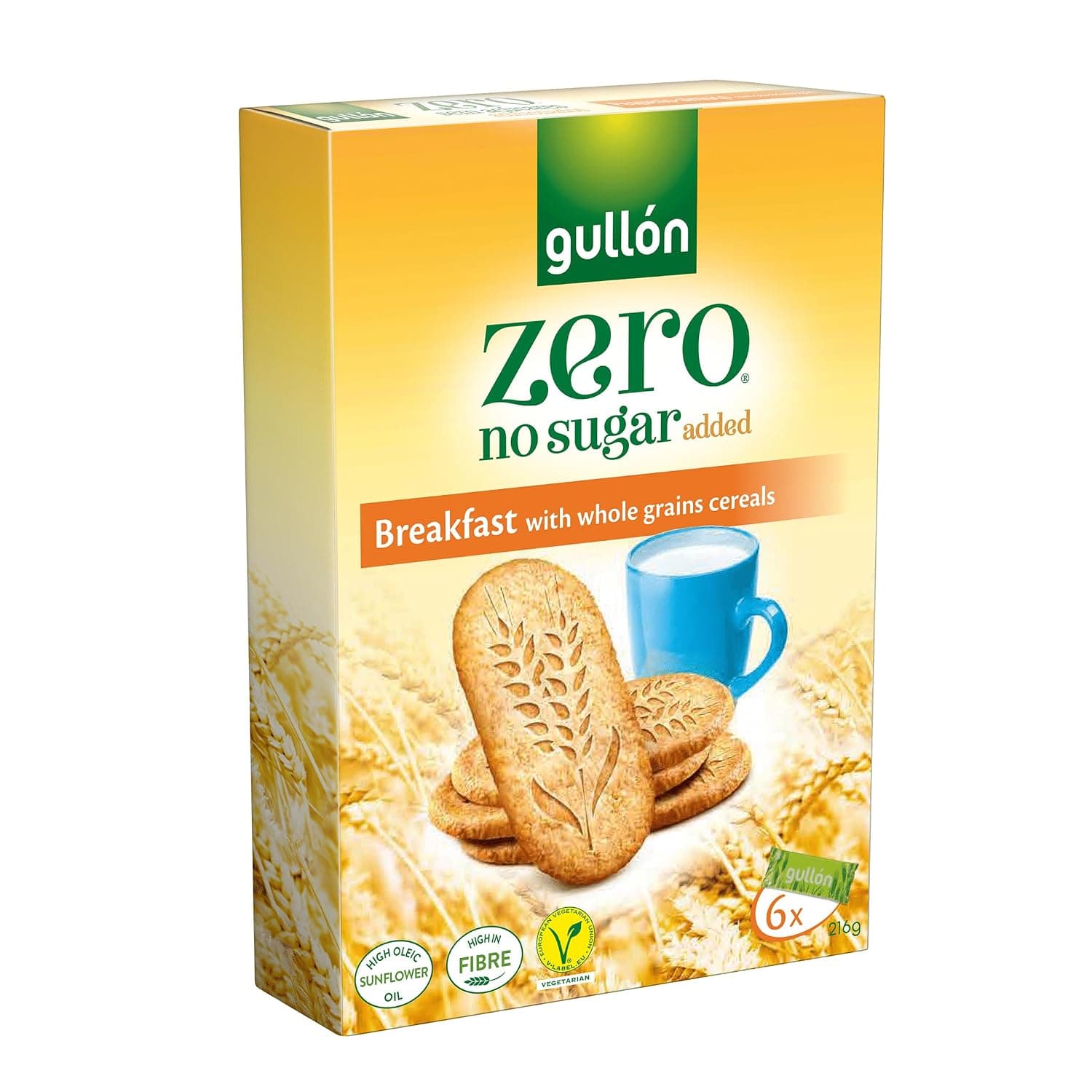 Gullon ZERO No Added Sugar WHOLE GRAINS BREAKFAST Biscuits 216G