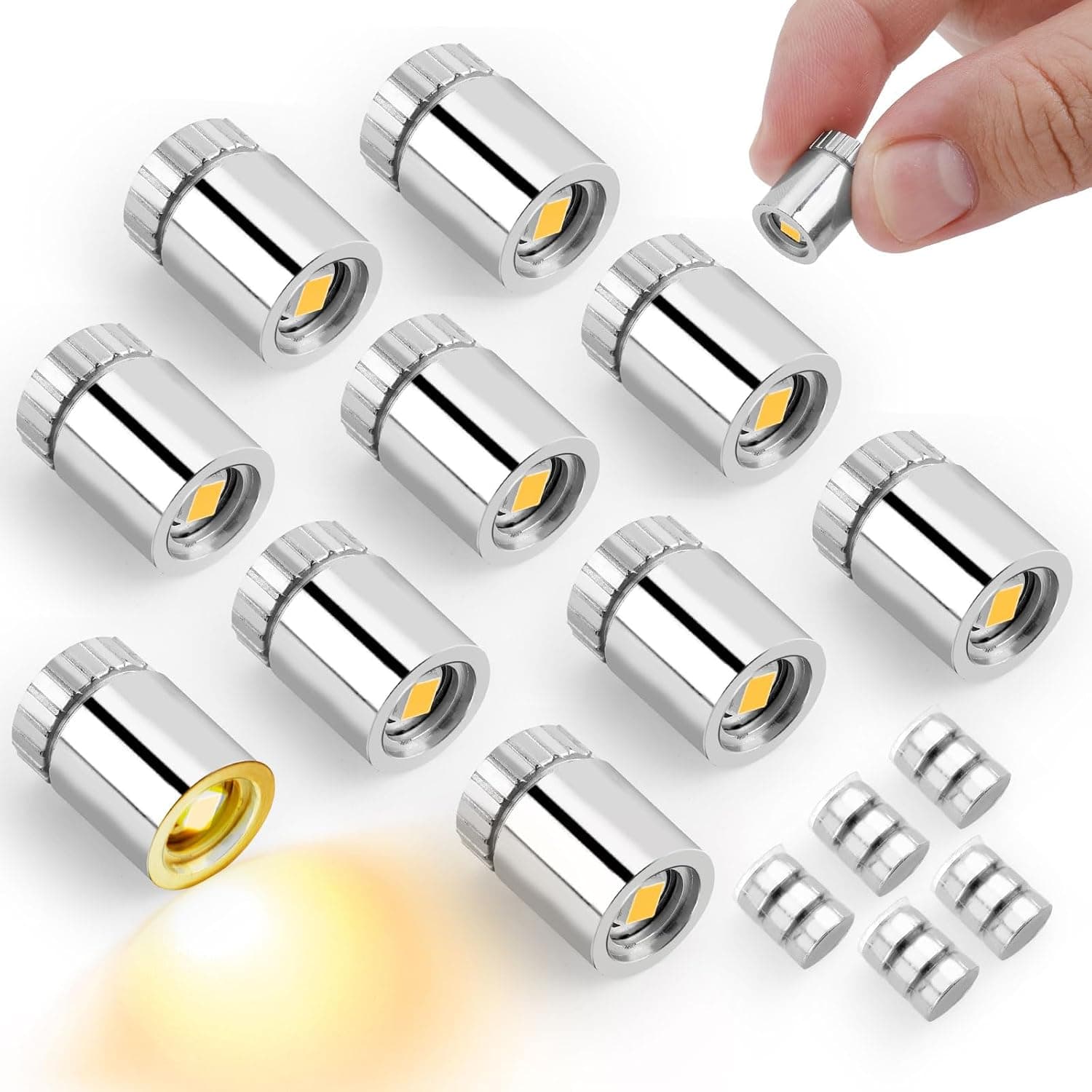 Bukela 10pcs Micro Led Lights, Battery Powered Tiny Led Lights Small Mini Dollhouse Lights Miniature Light for Paper Lantern Party Decoration Crafts Dollhouse Accessories (Warm White Light)