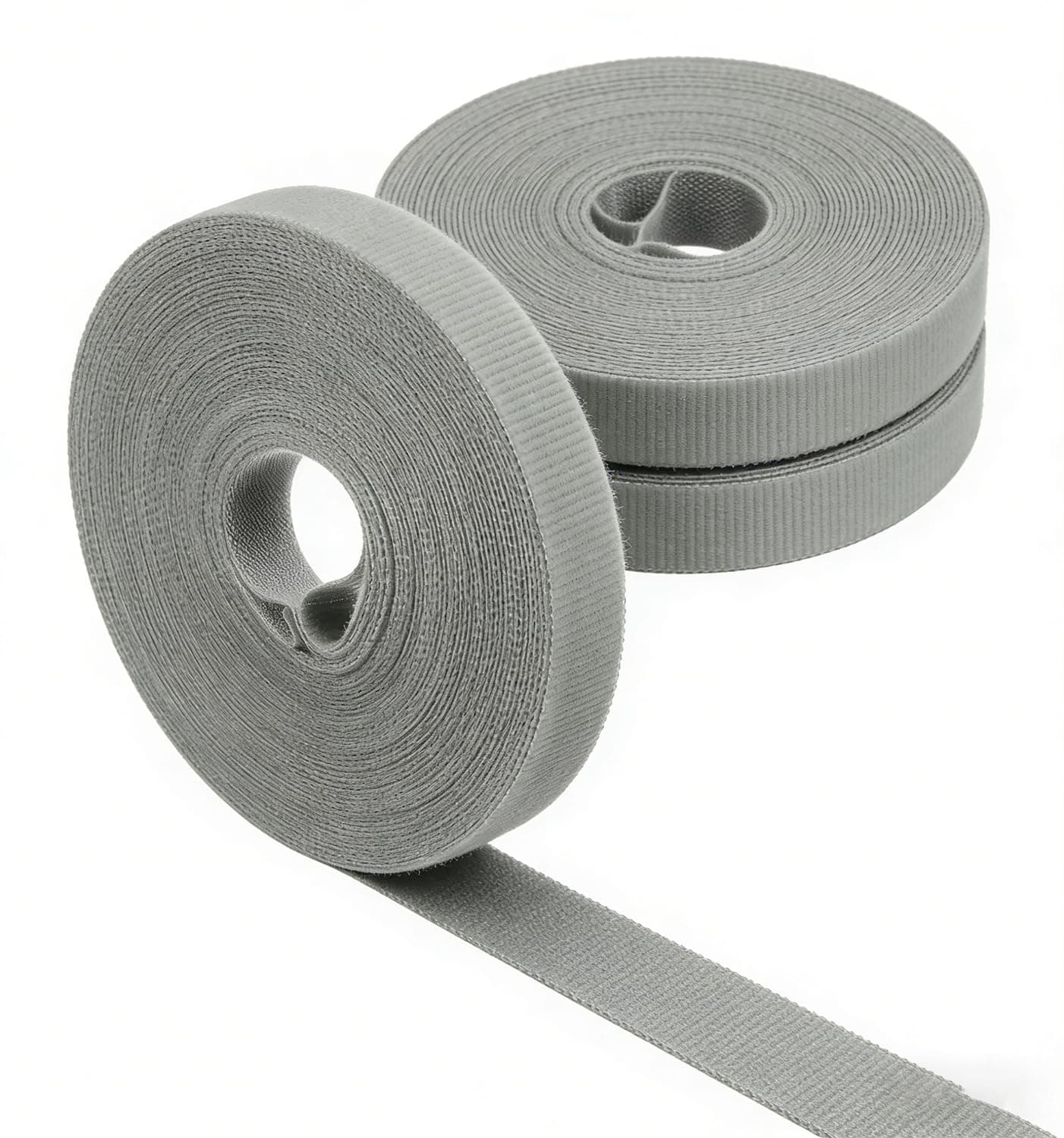 SKY-TOUCH 3 Roll 3 Meter Self-adhesive Velcro Cable Ties, 1CM Wide, Reusable, Strong Adhesive Backing, Cut To Length. Suitable for Cable Management, Home, Office, and Car Storage Gray