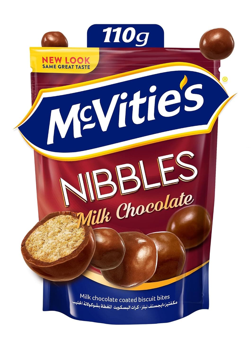Mcvitie's Digestive Nibbles Milk Chocolate Coated Biscuit Balls, 110g - Pack of 1