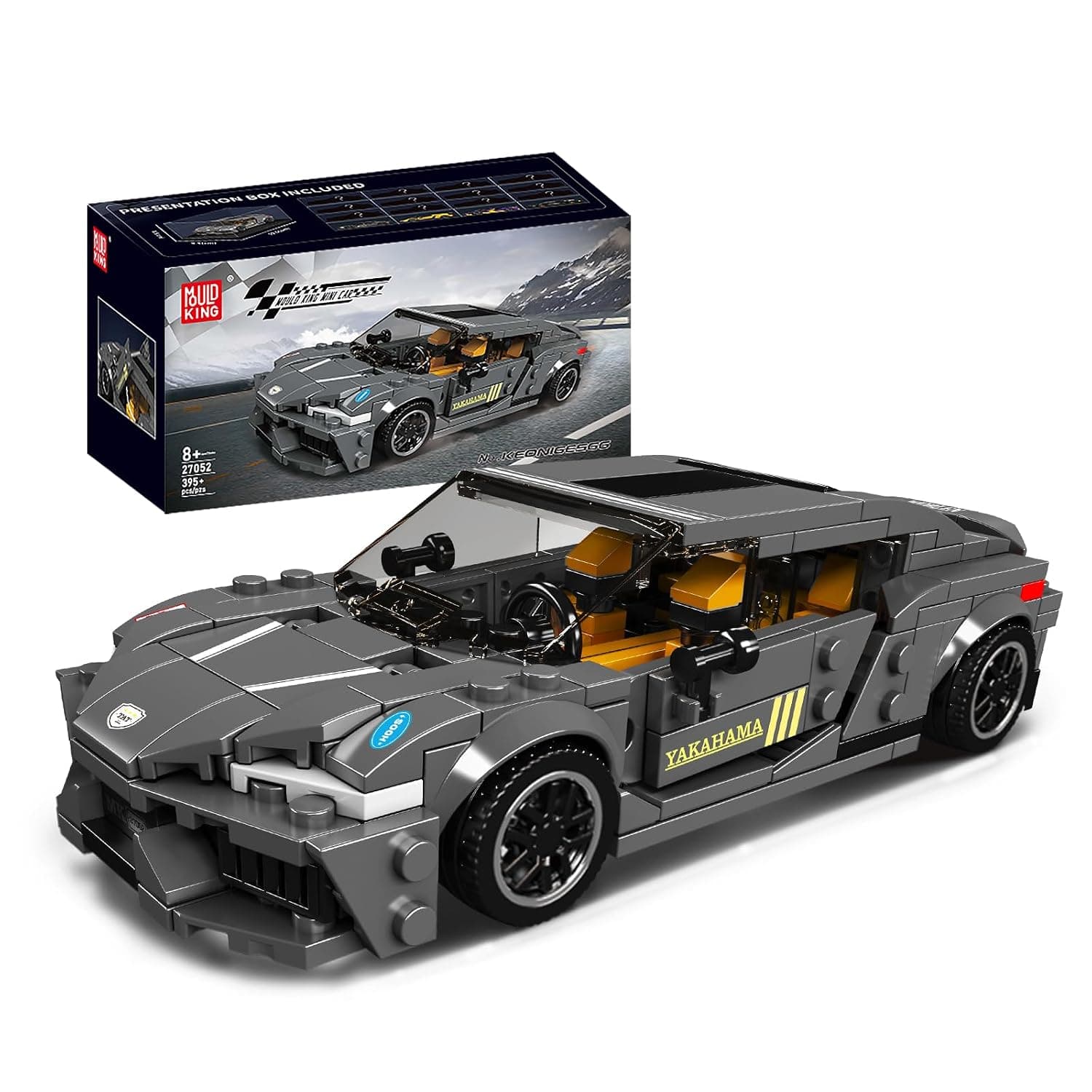 Mould King 27052 Speed Champion Racing Car Building Toy with a Display Case, Model Building Block Model Car Kit, Gift for kids & Adults (389Pcs)