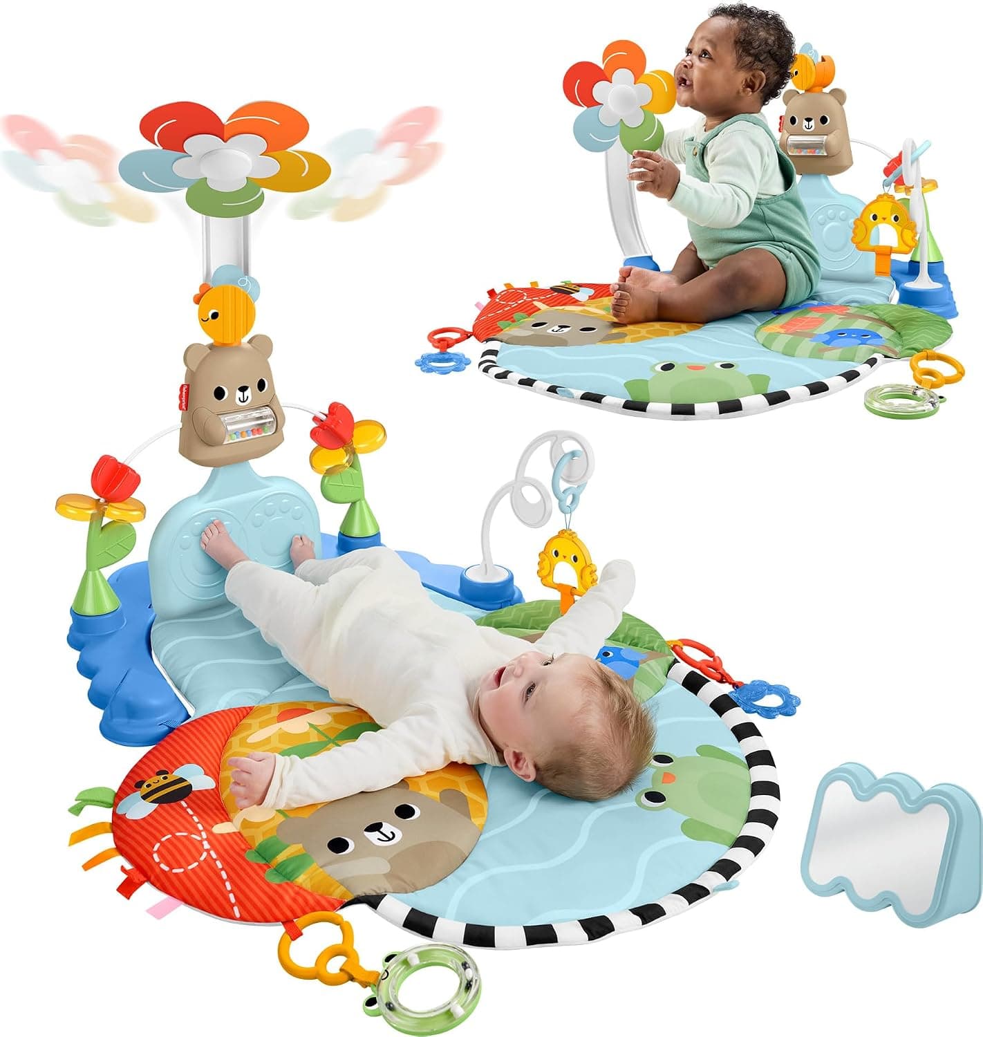 Fisher-Price Kick & Sway - Activity Gym | Baby Playmat & Sensory Activity Toys, Nonelectronic Developmental Play, Newborn Infants Ages 0+ Months