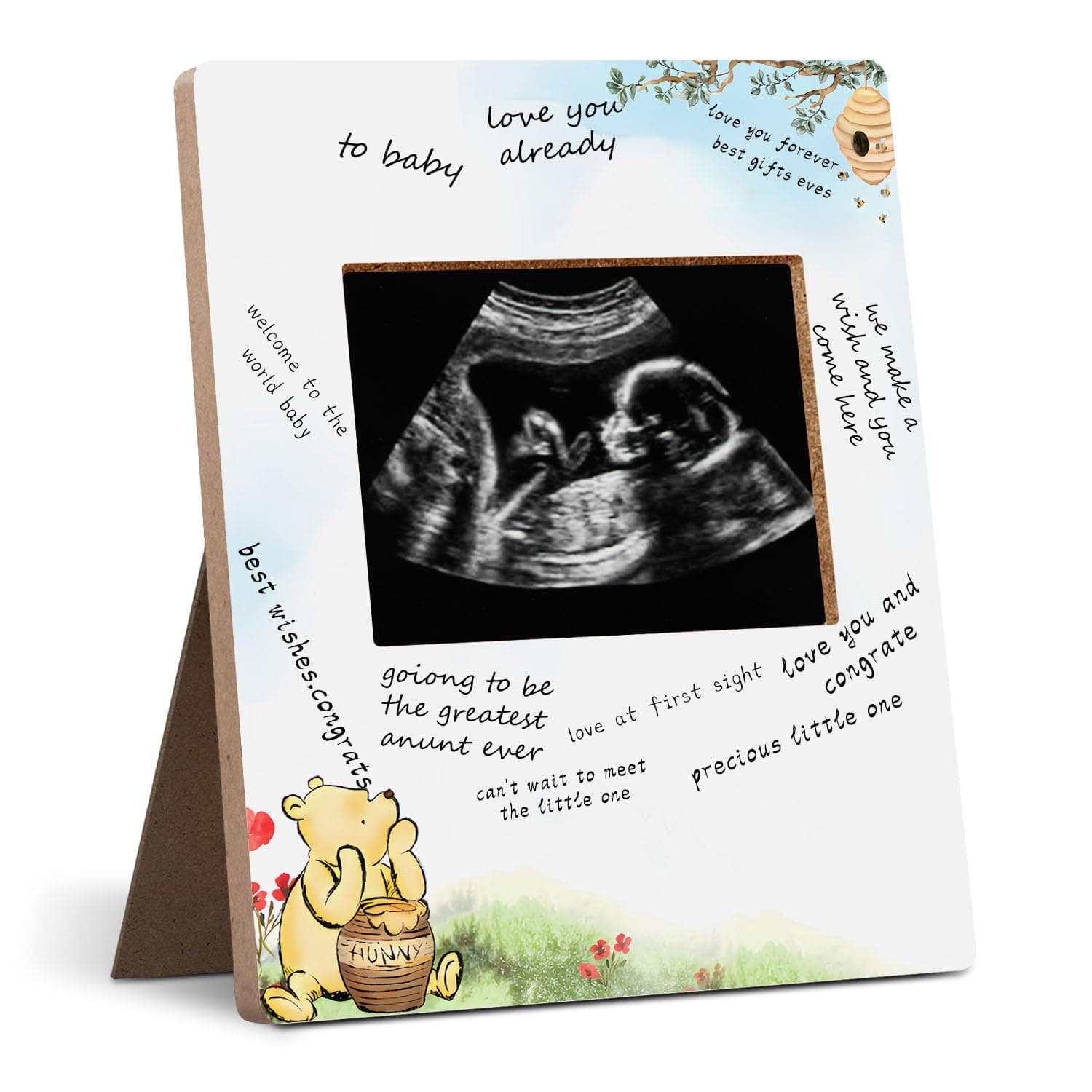 Winnie Baby Shower Sign Picture Frame, Classic Pooh Baby Sonogram Picture Frame, Baby Shower Sign in Guest Book Frame, Winnie Baby Shower Party Supplies, Baby Shower Gender Reveal