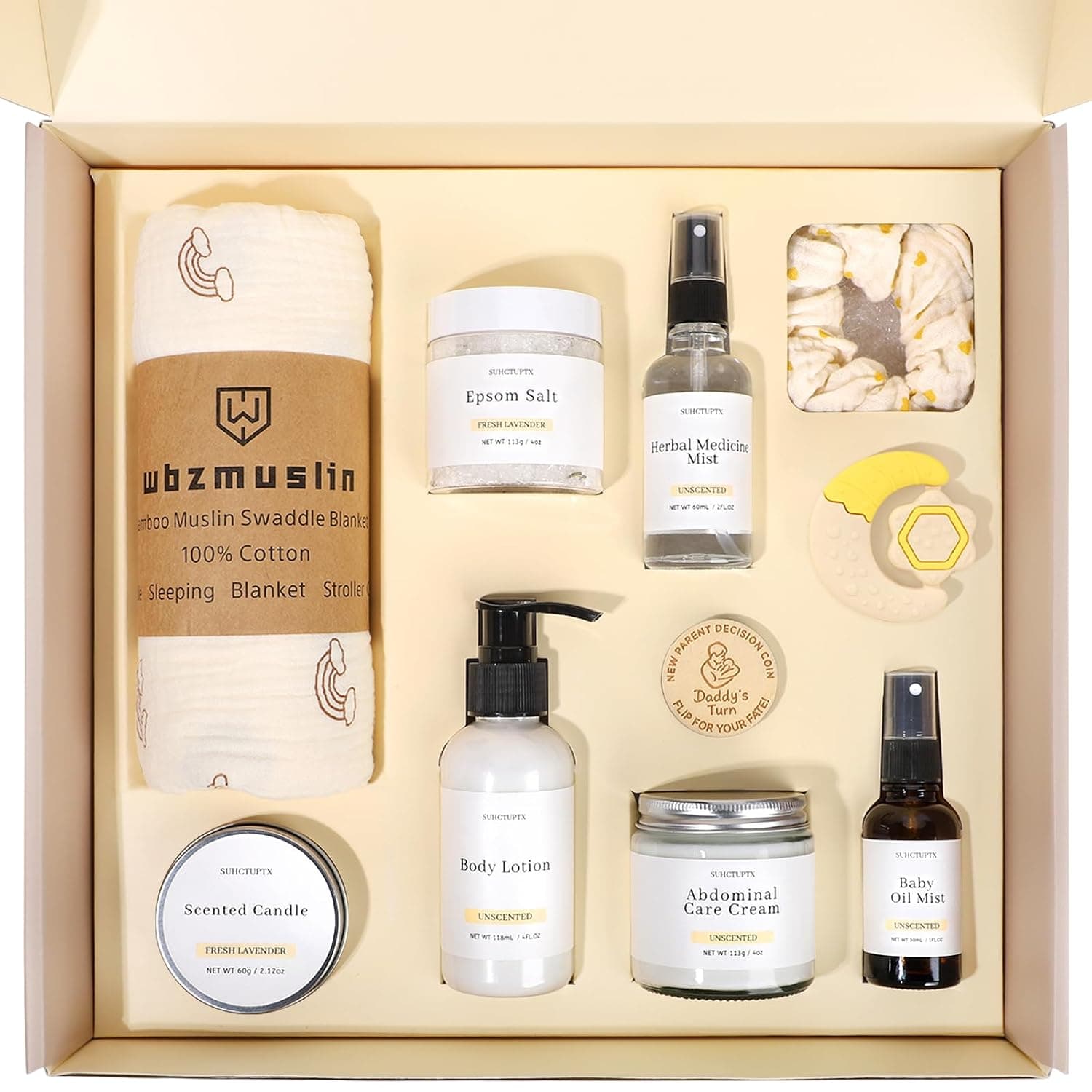 New Mom Gifts for Women, 11 Luxury New Mom Care Package After Baby, Pregnancy Gifts for Expecting Mom to Be, Postpartum Gifts Basket with New Baby Essentials for Baby Shower, First Time Mommy