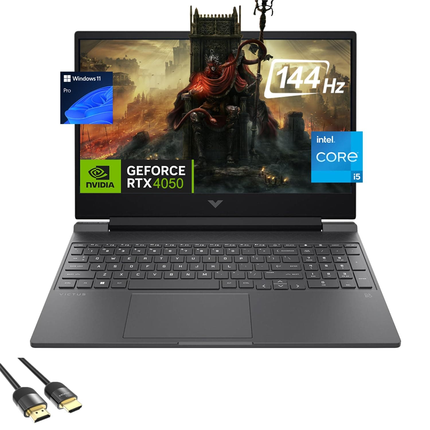 HP Victus Gaming Laptop, 15.6" 144Hz FHD, 8-Core i5-13420H, NVIDIA RTX 4050 6GB GPU, 32GB RAM, 1TB SSD, Backlit KB, WiFi 6, Webcam, KeyPad, USB-C, PDG HDMI Cable, US Version KB, Win 11 Pro