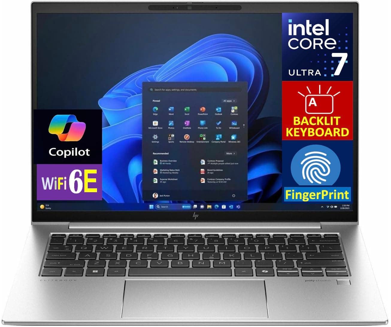 HP EliteBook 840 G11 AI Copilot Business Laptop 14.0" FHD+ Display (Intel Ultra 7 165U vPro (Beat i7-1355u), 32GB DDR5, 1TB SSD, Backlit KB, Fingerprint, 2 Thunderbolt 4, Webcam, Win 11 Pro)