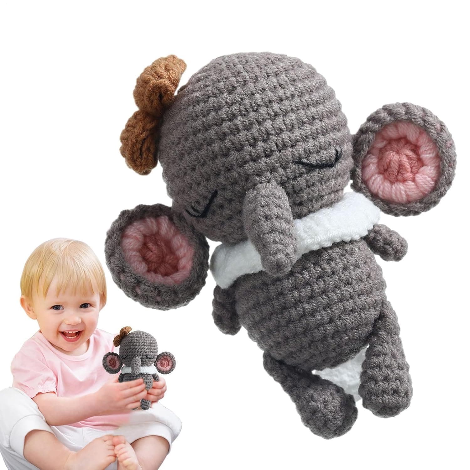 Wood Rattle Toys Handmade Crochet Grab Rattle | Educational Soothing Teether Toy, Shower Decor Stuffed Animals For Boys Girls Kids