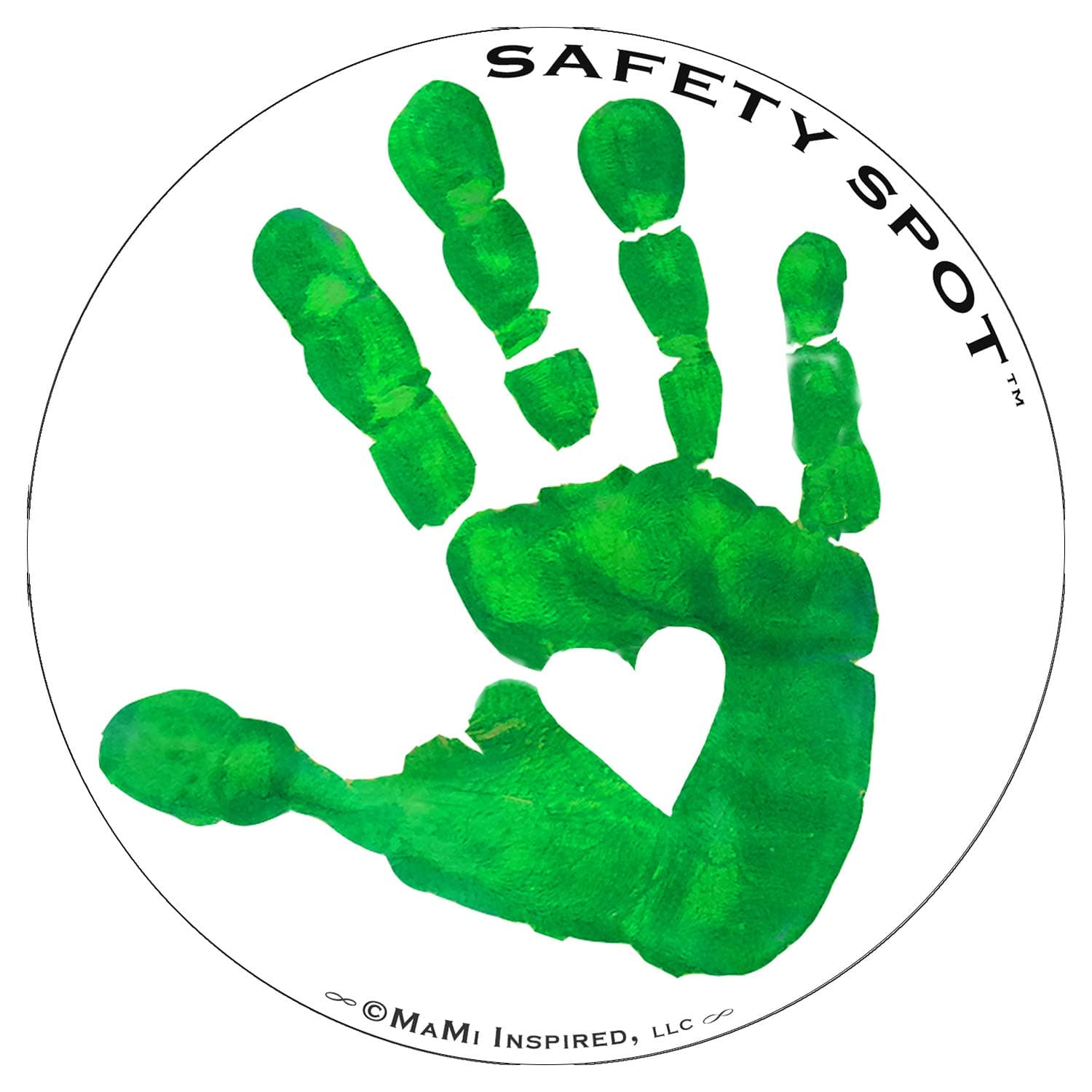 Magnet - Kids Handprint for Car Parking Lot Safety - White Background (Green)