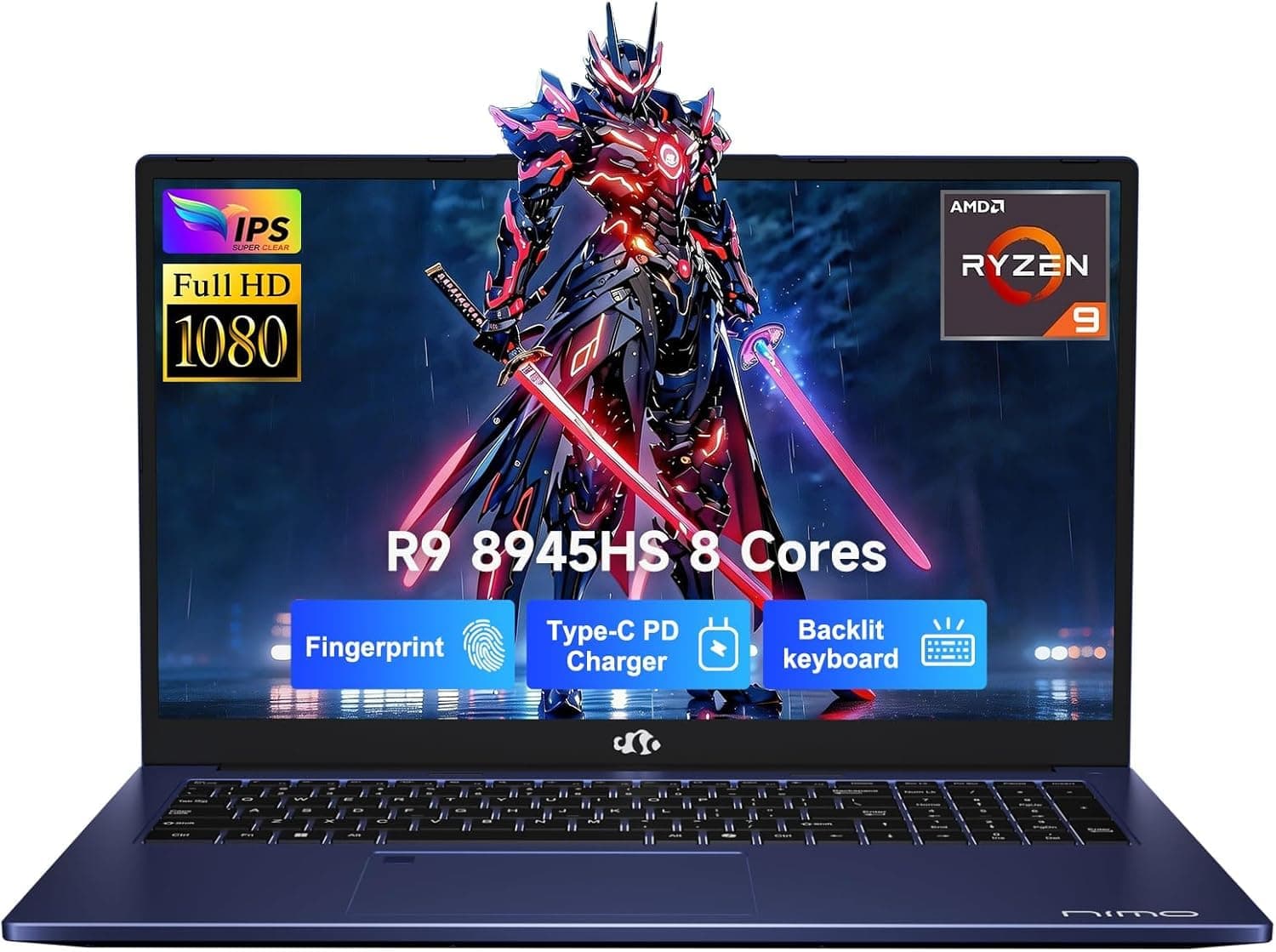 NIMO 17.3" AI Laptop Copilot+ PC, Ryzen AI 9 HX 370(12C/24T, 50 Tops NPU) Radeon 890M, 32GB RAM 1TB SSD, 144Hz, PD 100W USB-C 4.0, AI-PC with Wi-Fi 6E for Working Business Creation