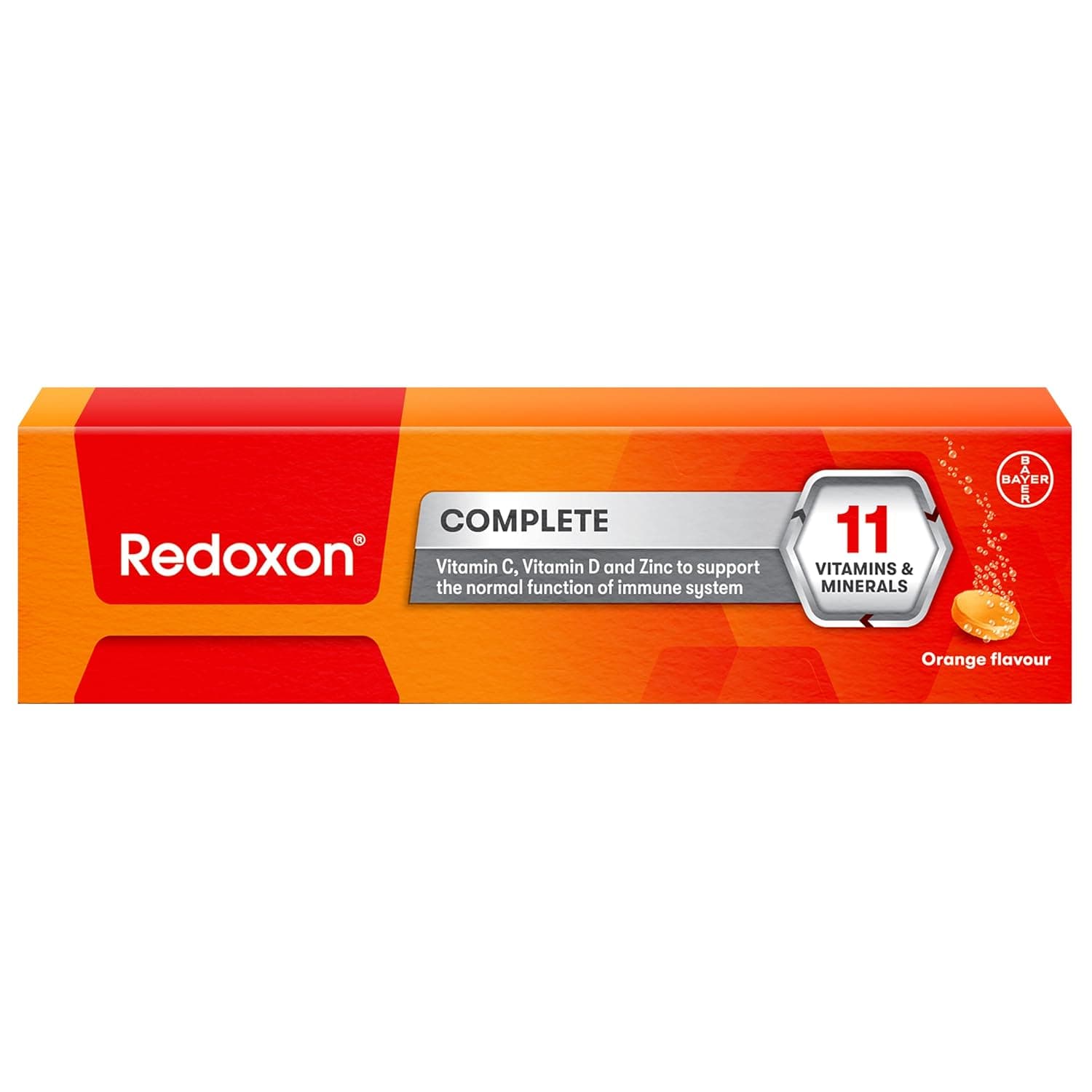 Redoxon Complete Effervescent Tablets – Advanced Daily Immunity Support – With 11 Vitamins and Minerals – Orange Flavour – 15 Tablets