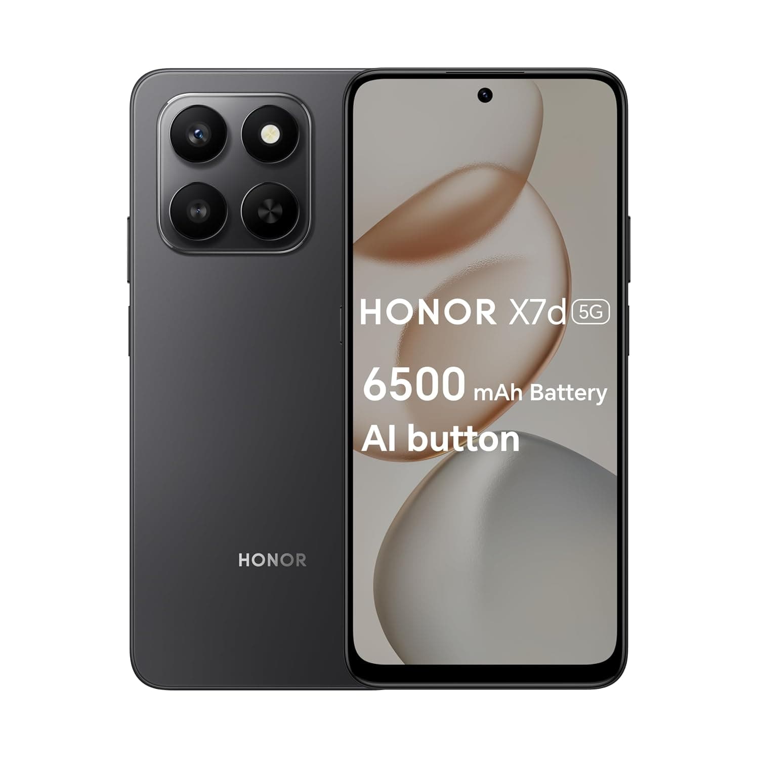Honor X7d 5G Smartphone, 8GB RAM 256GB ROM, Dual SIM, 6500mAh Battery, 108MP Camera, 6.77" 120Hz Display, Velvet Black – Middle East Version