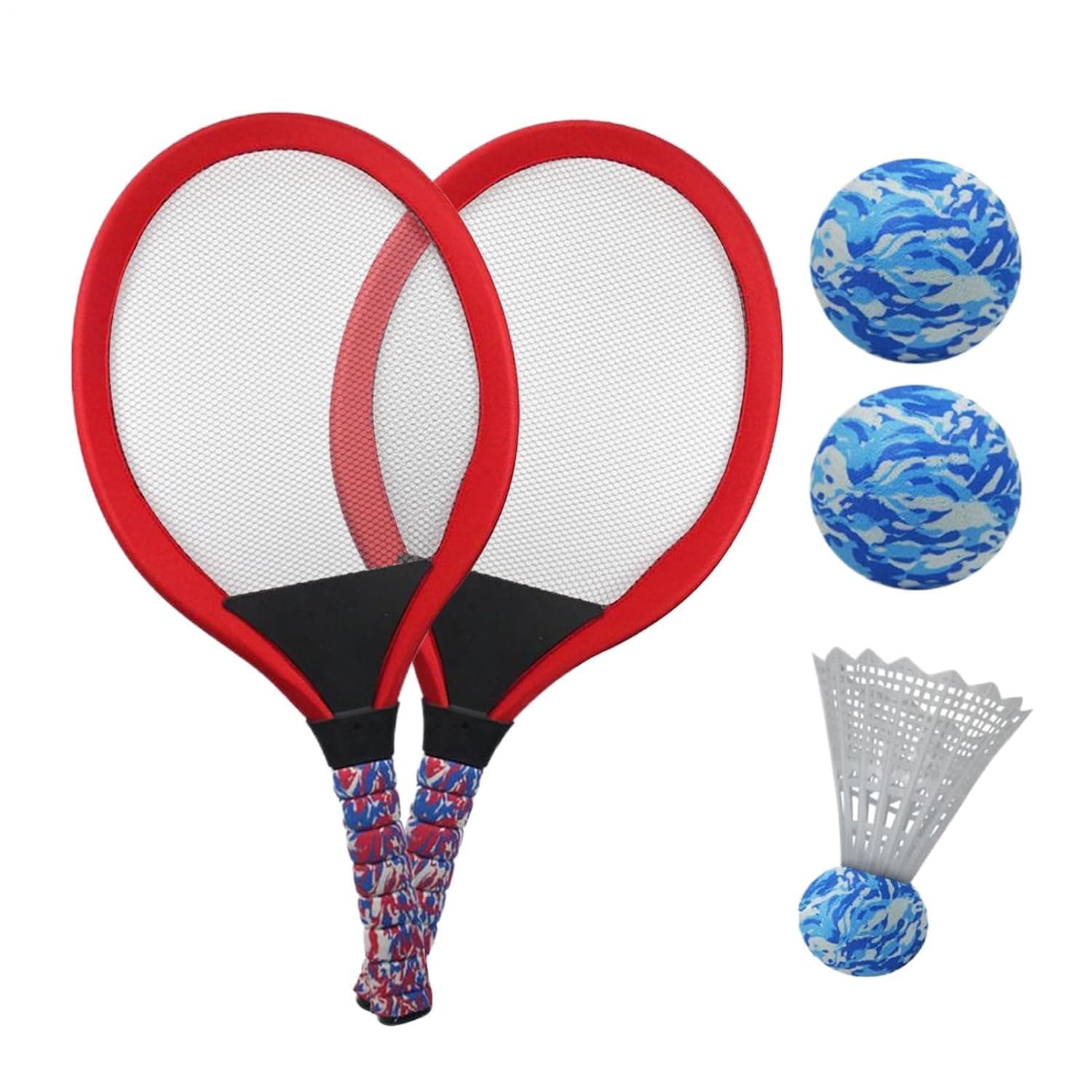 Kids Tennis and Badminton Racket Set with Shuttlecock, Outdoor Sport Equipment for School Kindergarten Backyard Park Beach Play, 54x287.5cm