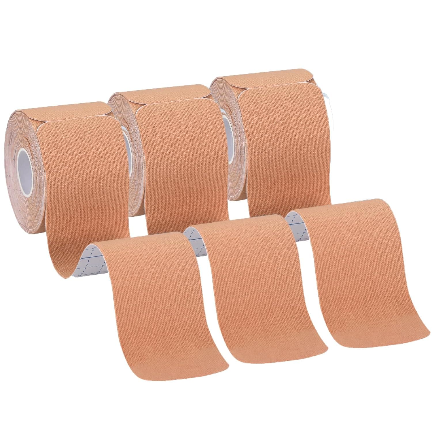 Kinesiology Tape Precut (3 Rolls,60 Strips), Elastic Muscle Tapes for Pain Relief, Athletic Tape for Support, Shoulder, Ankle, Knee, Wrist, Feet Recovery and Physio Therapy (Skin*3)
