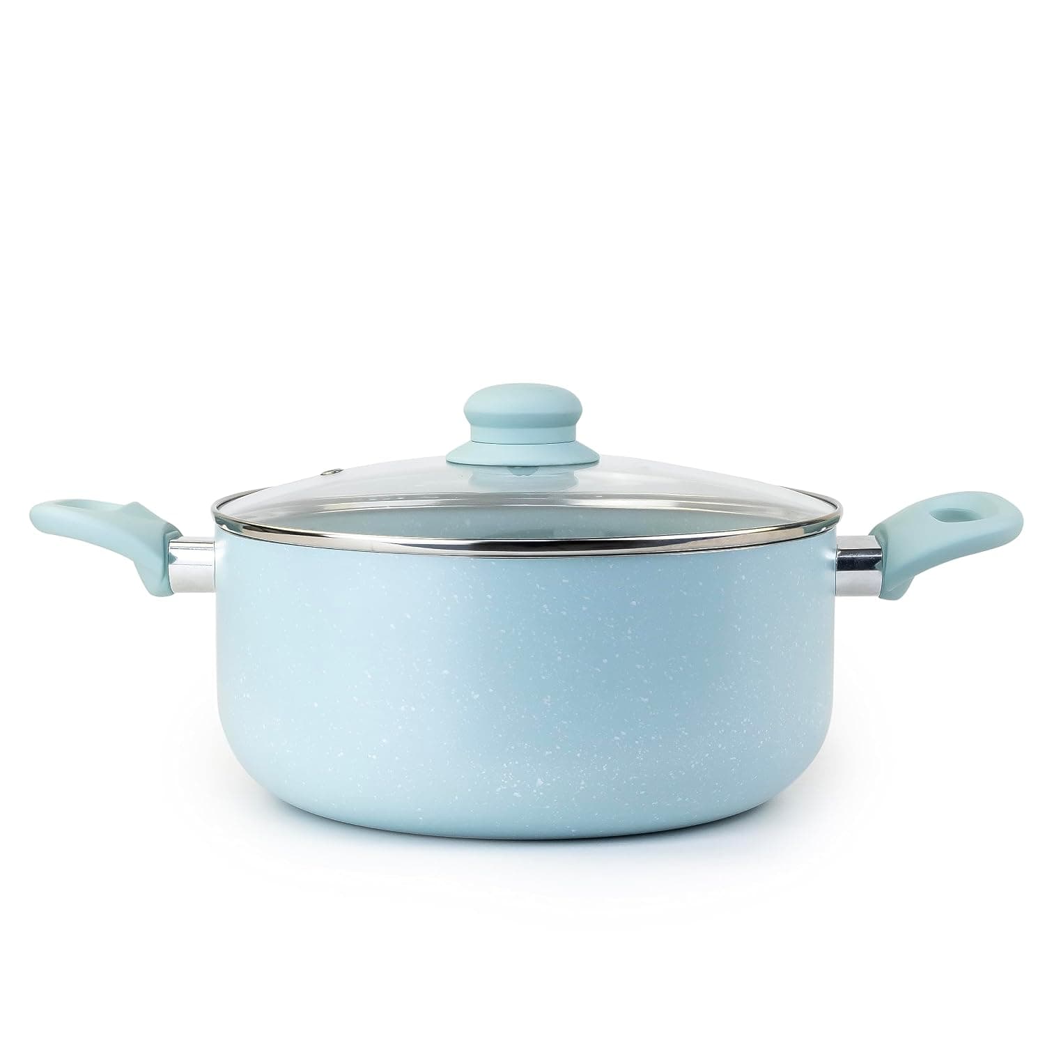 WILSON Oak Casserole with Lid and Marble Coating, Soft Touch Handle, Stew Pot Suitable for Gas, Electric, Induction, and Ceramic Stove Dutch Oven - 24cm – Blue