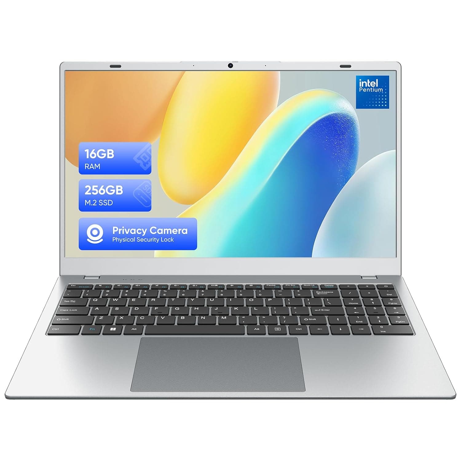 Laptop Computer Win 11, 15.6 inch 1920x1080 FHD IPS Display, 16GB RAM / 256GB SSD Notebook PC with Intel 6500Y, Support 2.4G/5G Hz WiFi, BT5.0