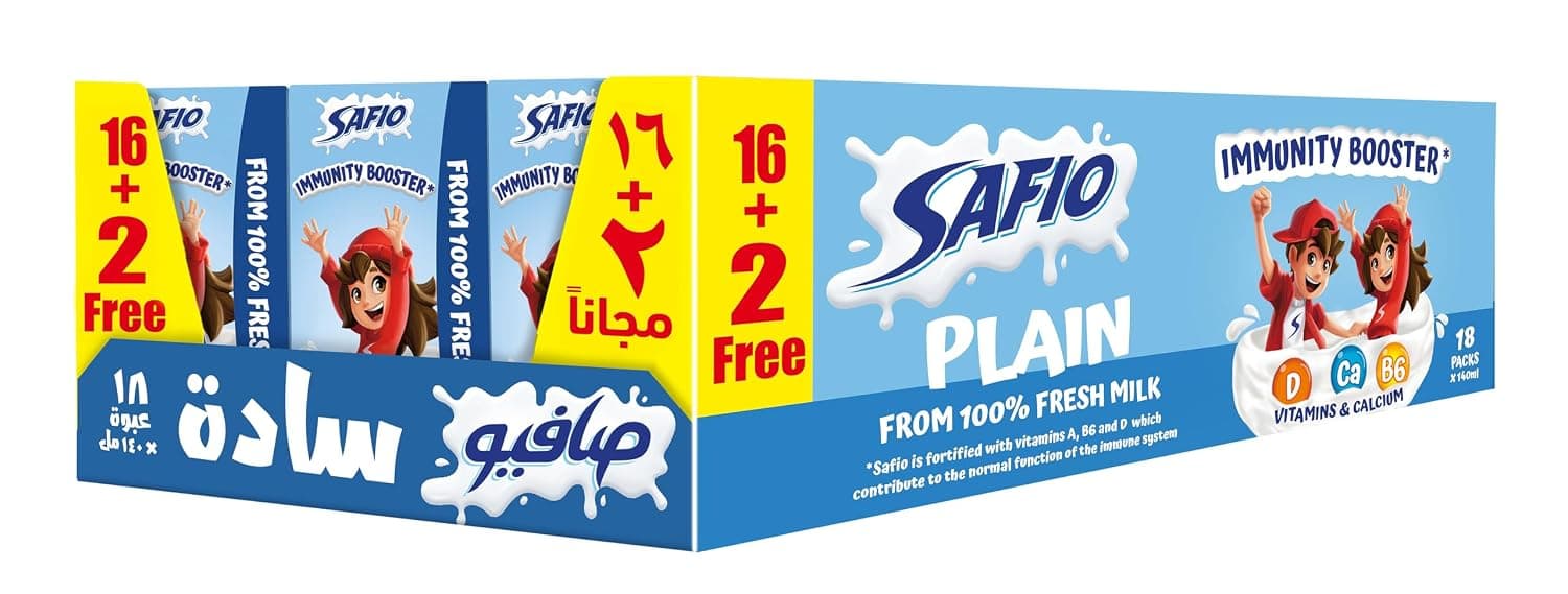 Safio UHT Milk 140ml X 18 Plain, 2520.0 Milliliters, 1