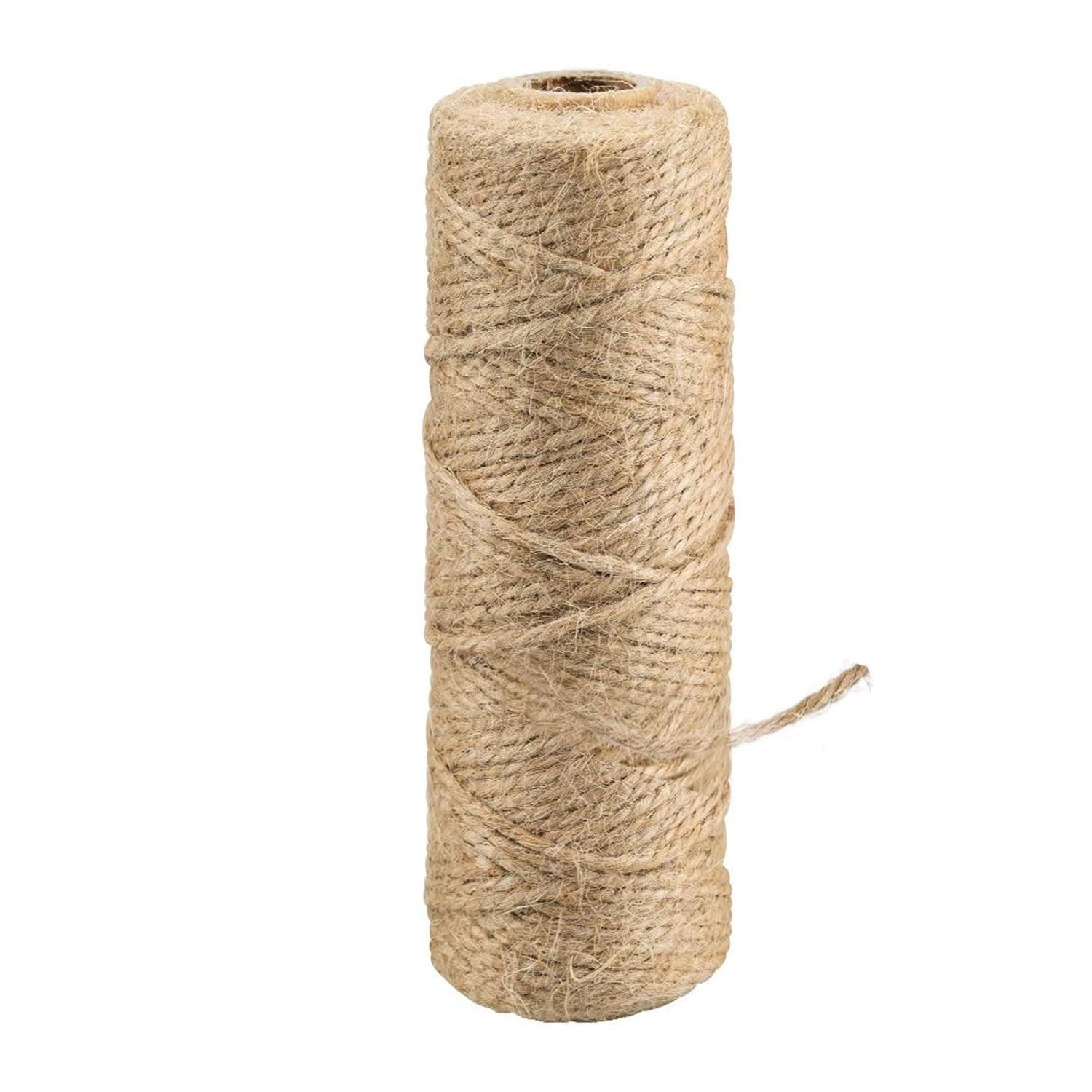 Jute Twine 3ply 2mm Diameter Burlap Ribbon Gardening String Heavy Duty Arts and Crafts or Gift Wrapping Natural (164 ft)