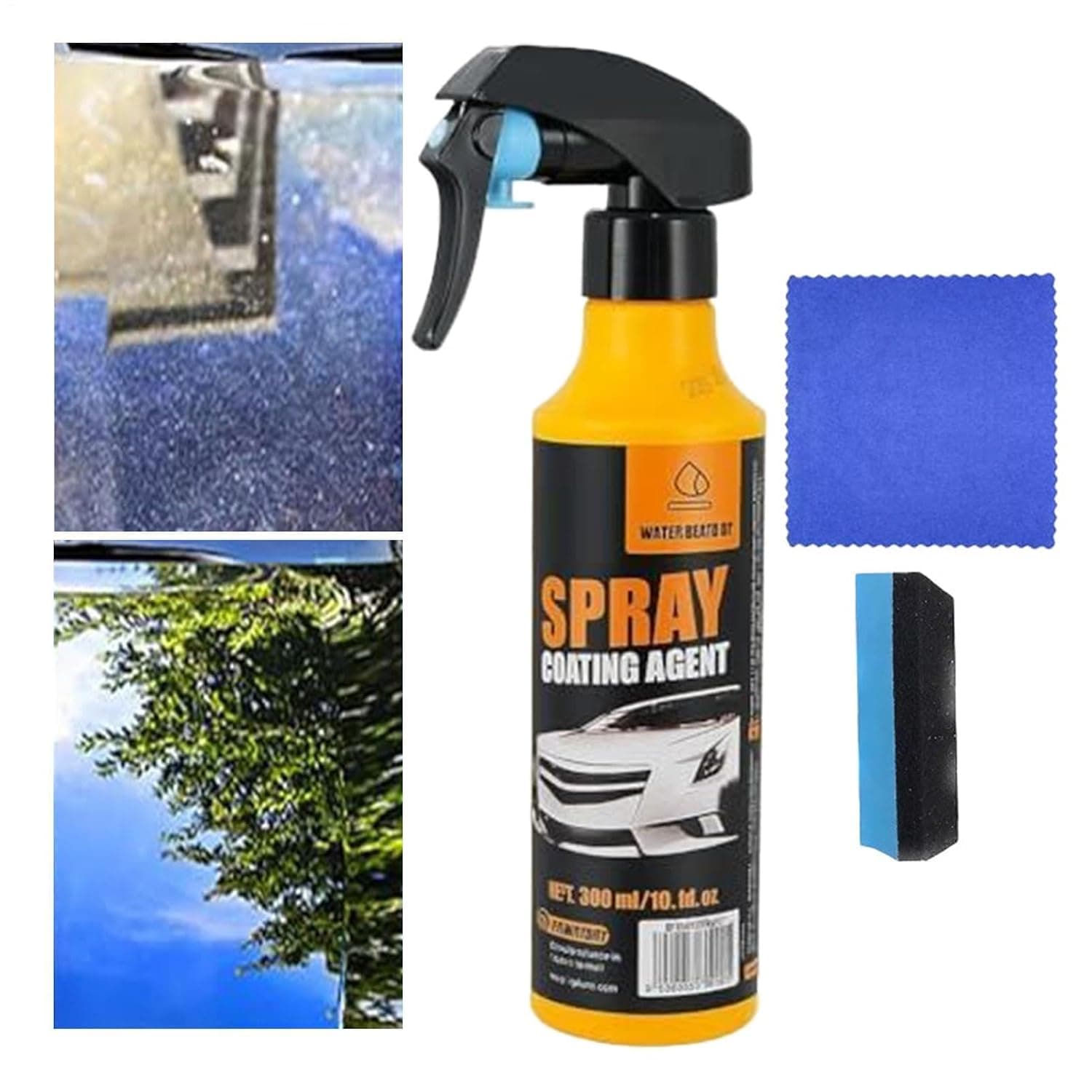 Ceramic Coating for Cars, 300ml Hydrophobic Glass Shine, Hydrophobic Nano Car Coating Spray, for Automotive Oxidation Protection UV Block Shine Enhancement Exterior Care