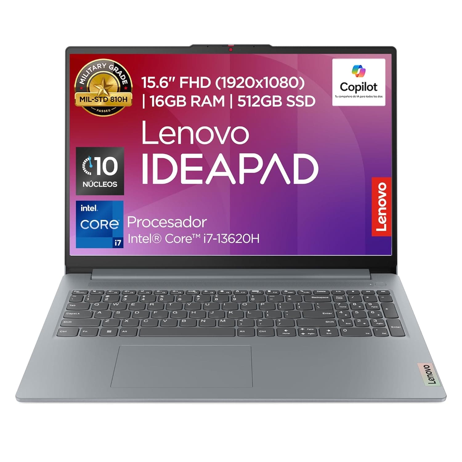 Lenovo IdeaPad Slim 3 15IRH8 Laptop | 15.6" FHD Intel Core i7-13620H 16GB RAM 512GB SSD | Dolby Audio Camera FHD 1080p | Windows 11 Home Arctic Grey